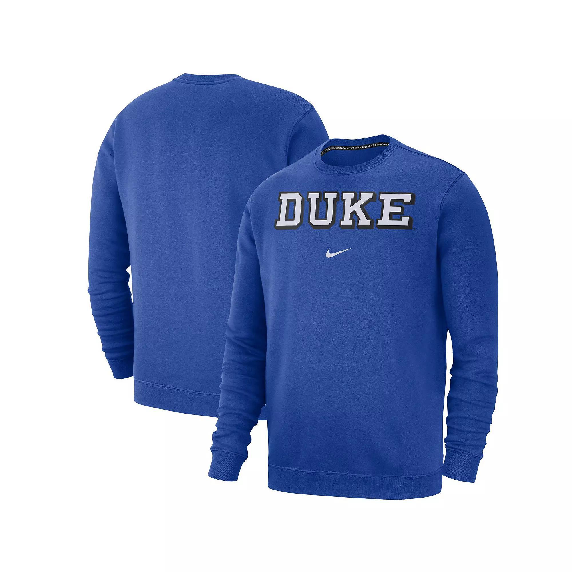 Men's Nike Royal Duke Blue Devils Club Fleece Sweatshirt, Size: XL Product Image