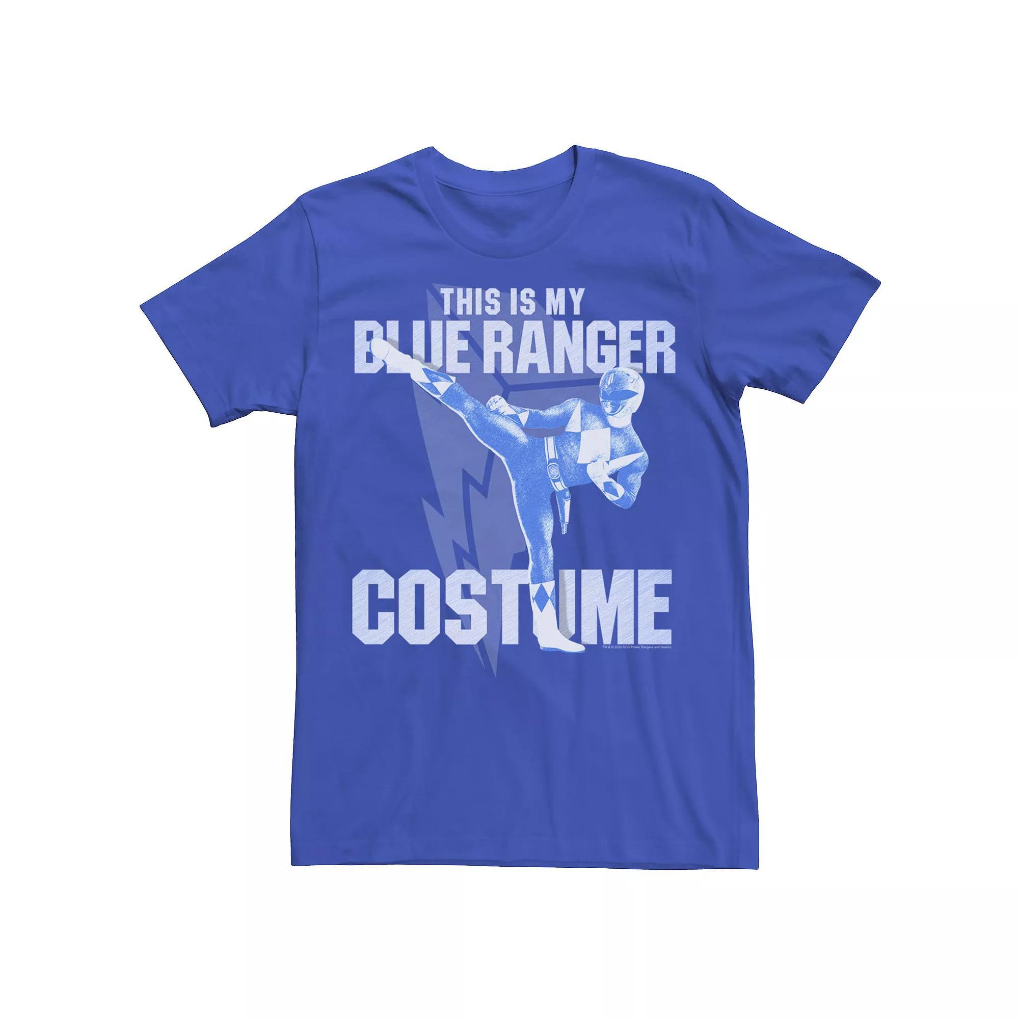 Men's Power Rangers Blue Ranger Halloween Costume Tee, Size: Large, Royal Product Image
