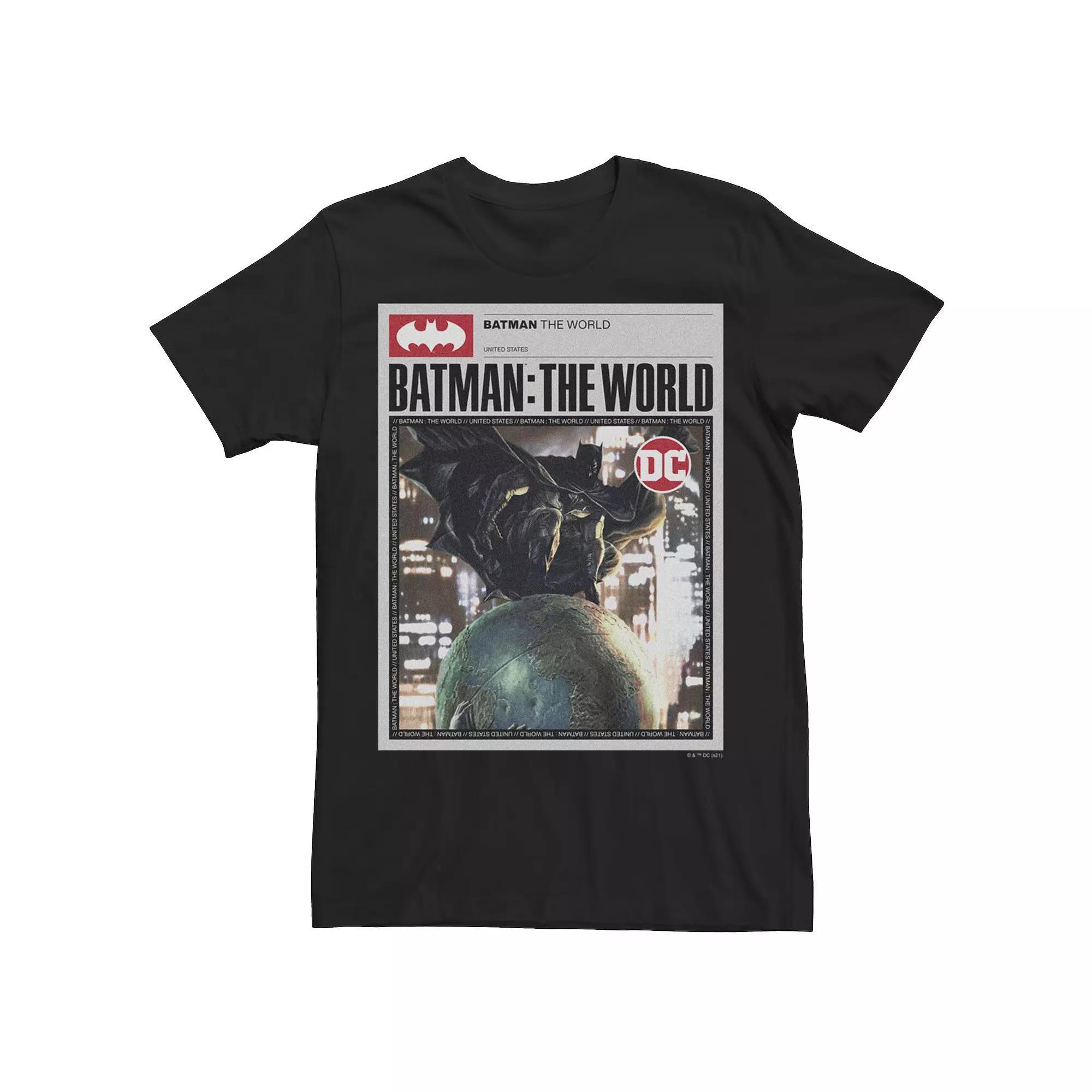 Men's Batman: The World Germany Red Bat Logo Tee, Boy's, Size: XXL, Black Product Image