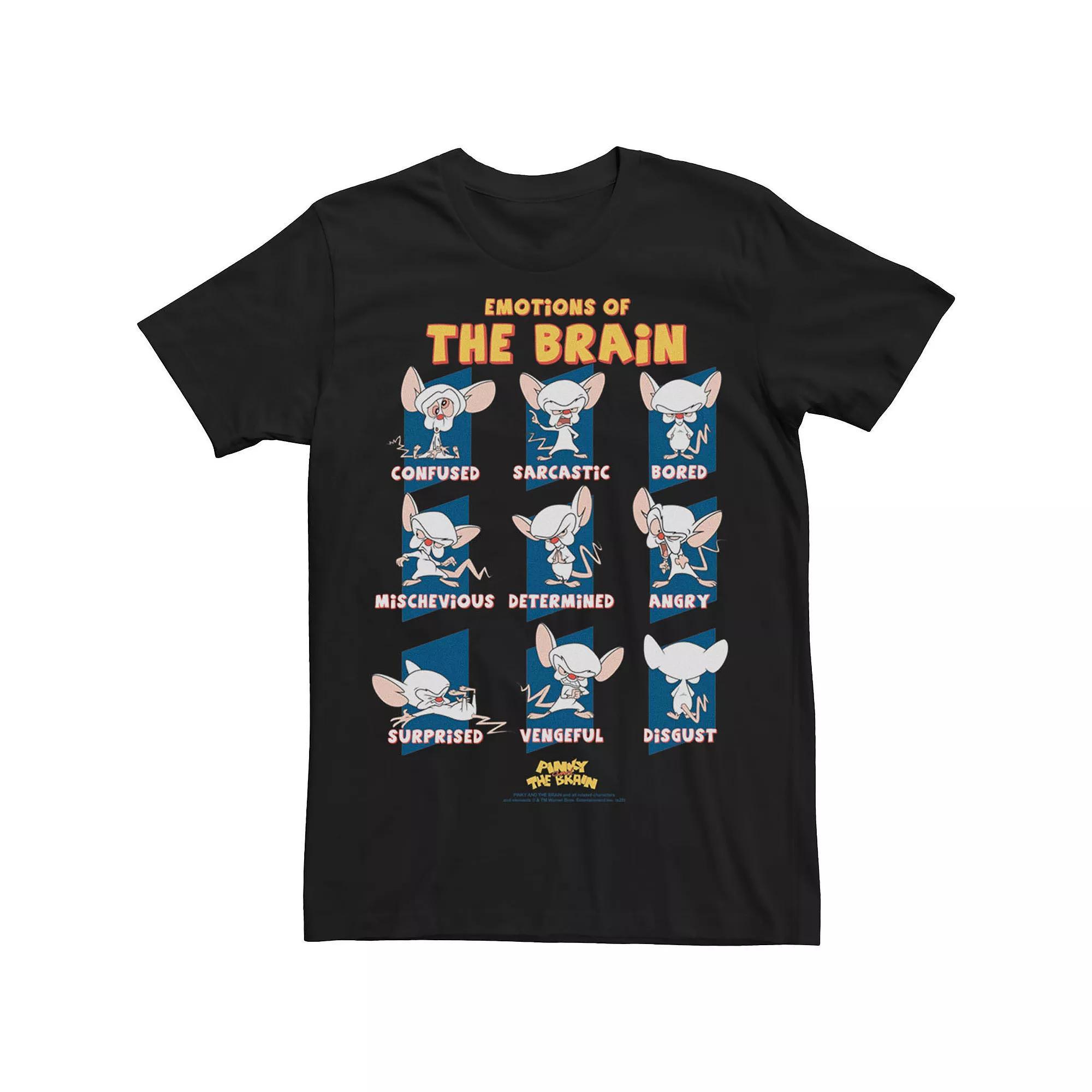 Men's Pinky & The Brain The Brain Emotions Poster Tee, Size: XXL, Black Product Image