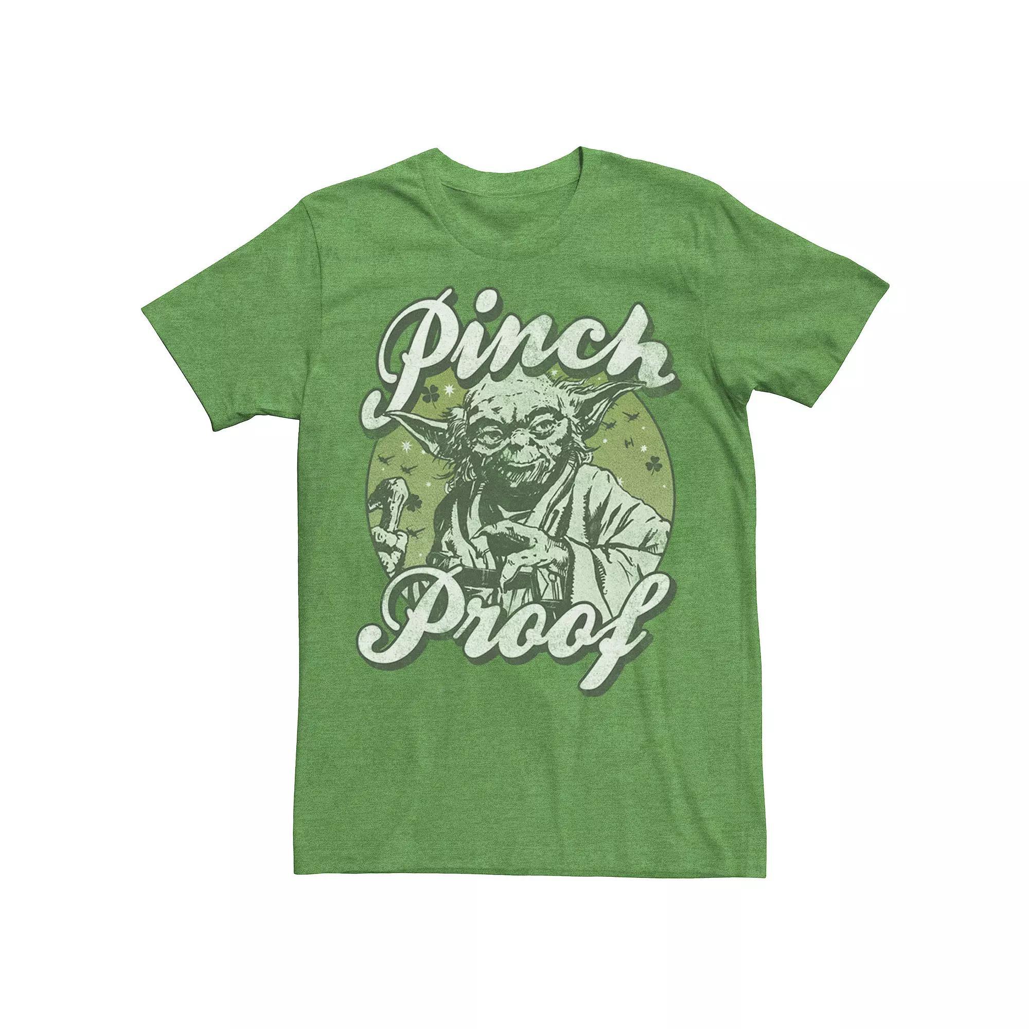 Men's Star Wars Yoda Pinch Proof St. Patrick's Tee, Size: Large, Kelly Grey Product Image