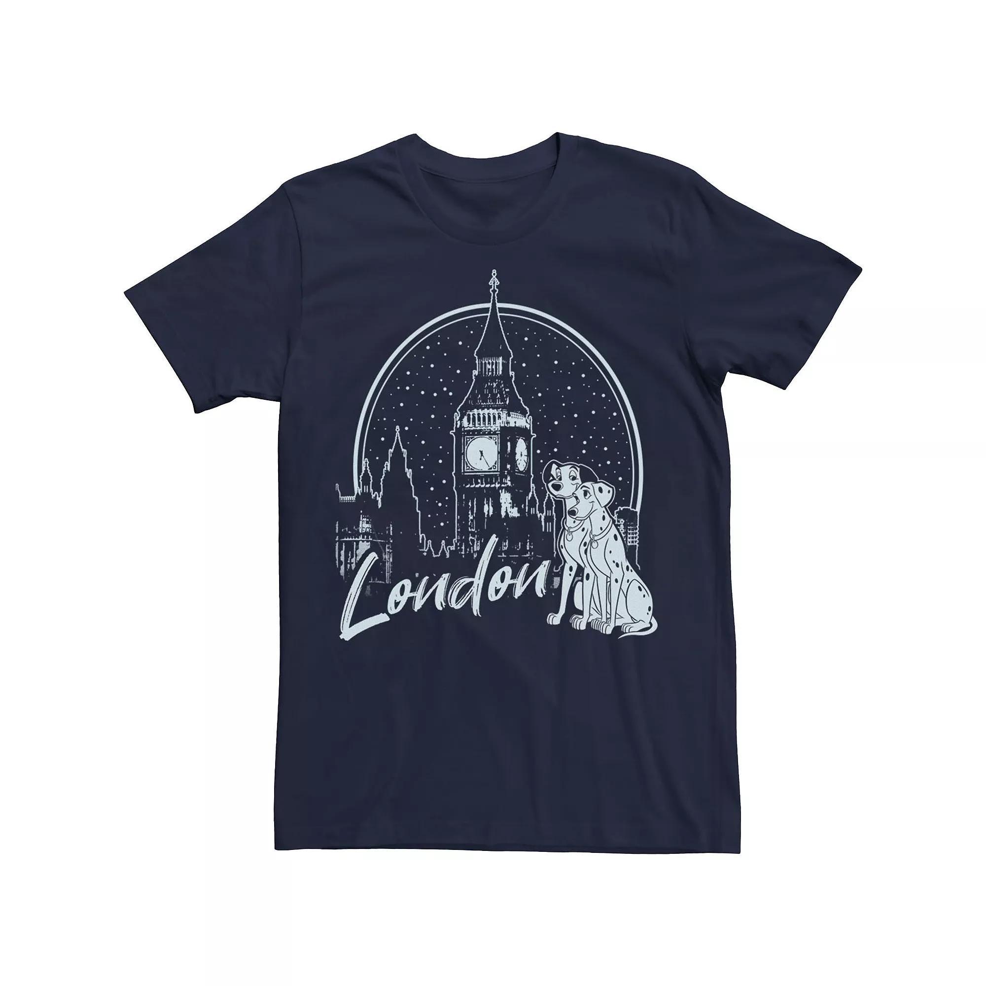 Disney's 101 Dalmatians Pongo & Perdita In London Men's Tee, Size: Small, Blue Product Image