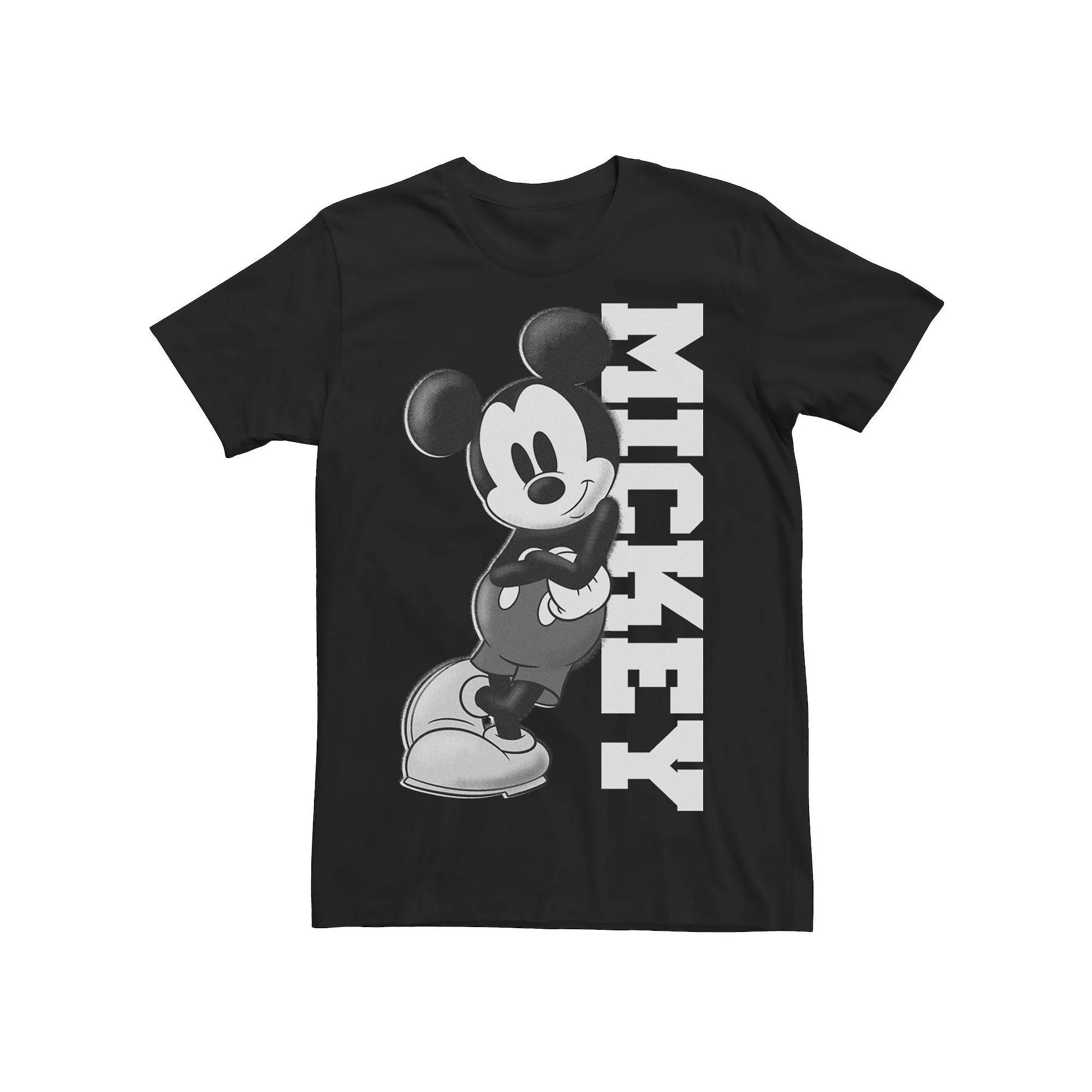 Disney's Mickey Mouse Men's Leaning on Name Tee, Size: Large, Black Product Image