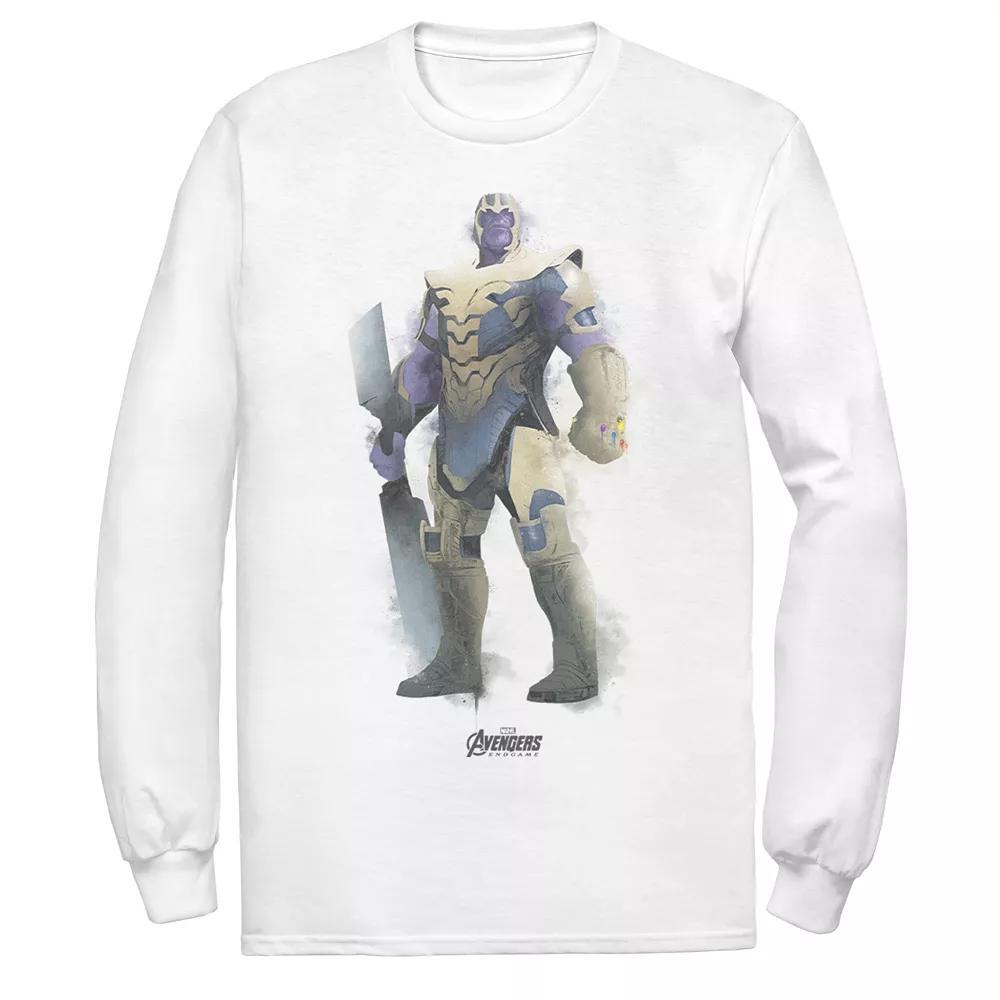 Men's Marvel Avengers Thanos Paint Long Sleeve Tee, Size: XL, White Product Image