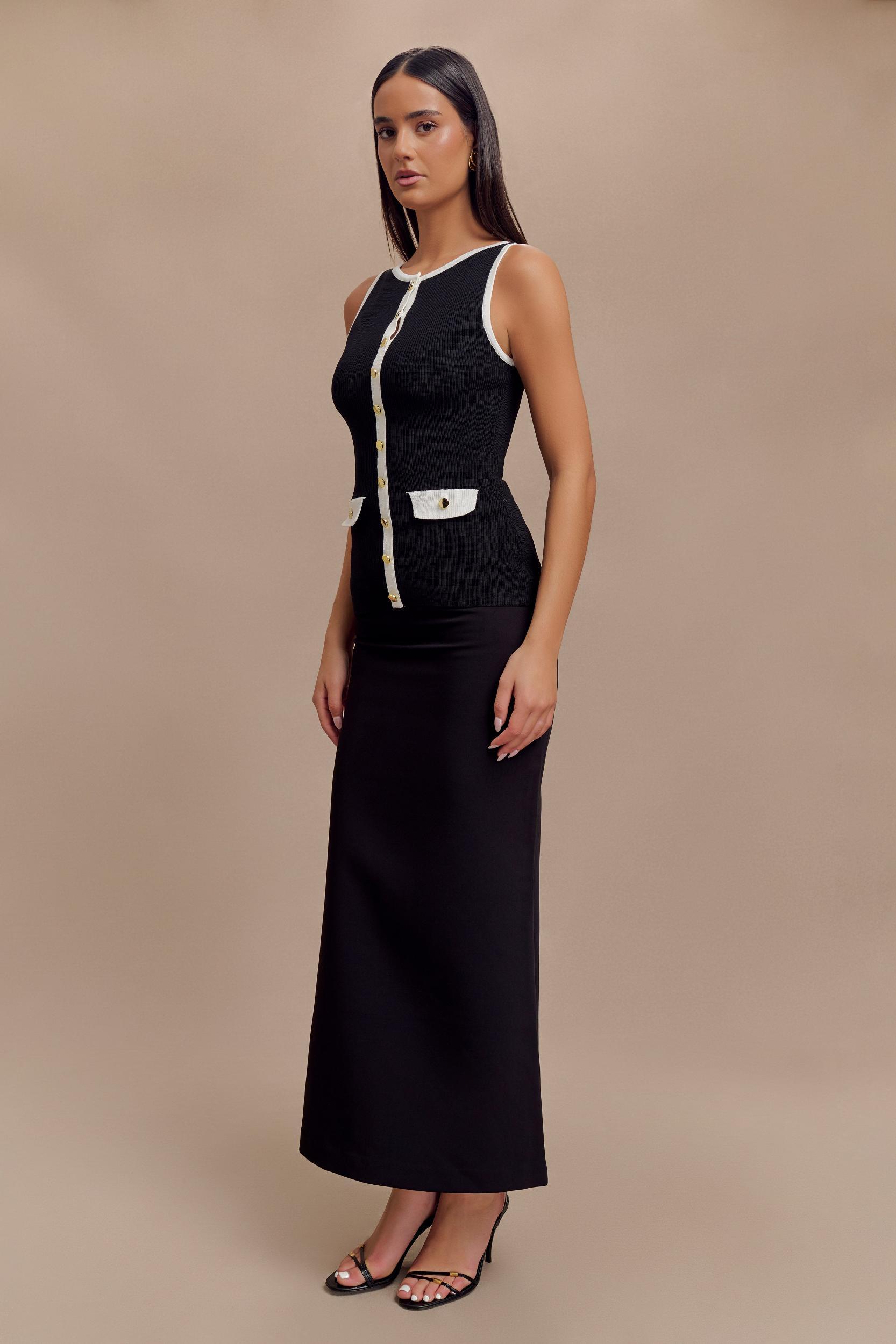 Sawyer Longline Top - Black/White Product Image