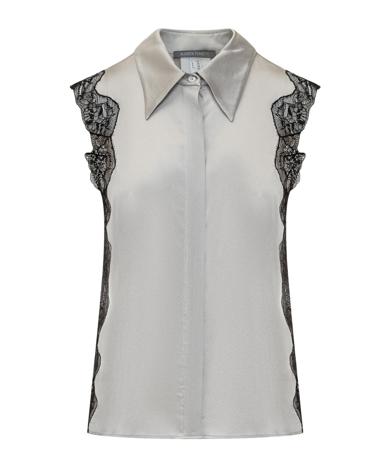 ALBERTA FERRETTI Satin Shirt In Grey Product Image