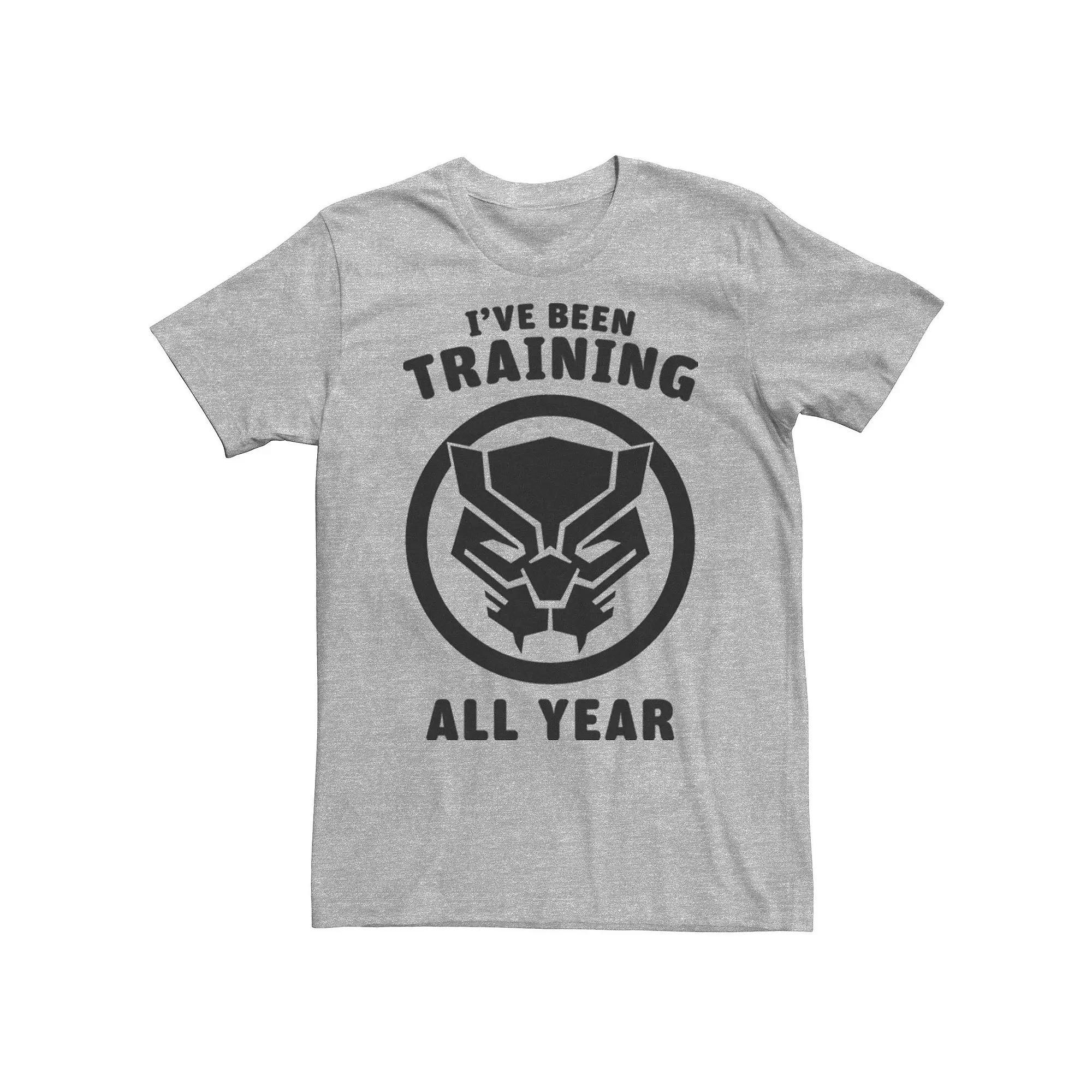Men's Marvel Avengers Black Panther Training All Year Logo Tee, Size: XL, Athletic Grey Product Image