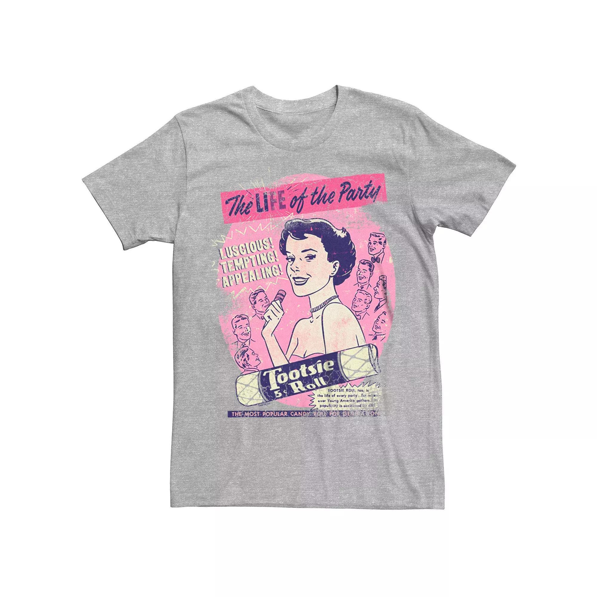 Men's Tootsie Roll Vintage Party Poster Tee, Size: XXL, Athletic Grey Product Image