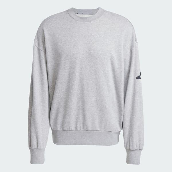 adidas Essentials Loose Fit 3 Bar Logo Sweatshirt Medium Grey Heather M Mens Product Image