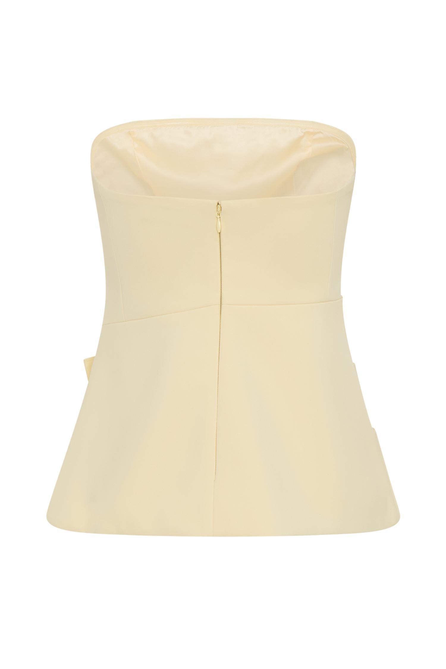Faith Strapless Suiting Top - Lemon Cream Product Image