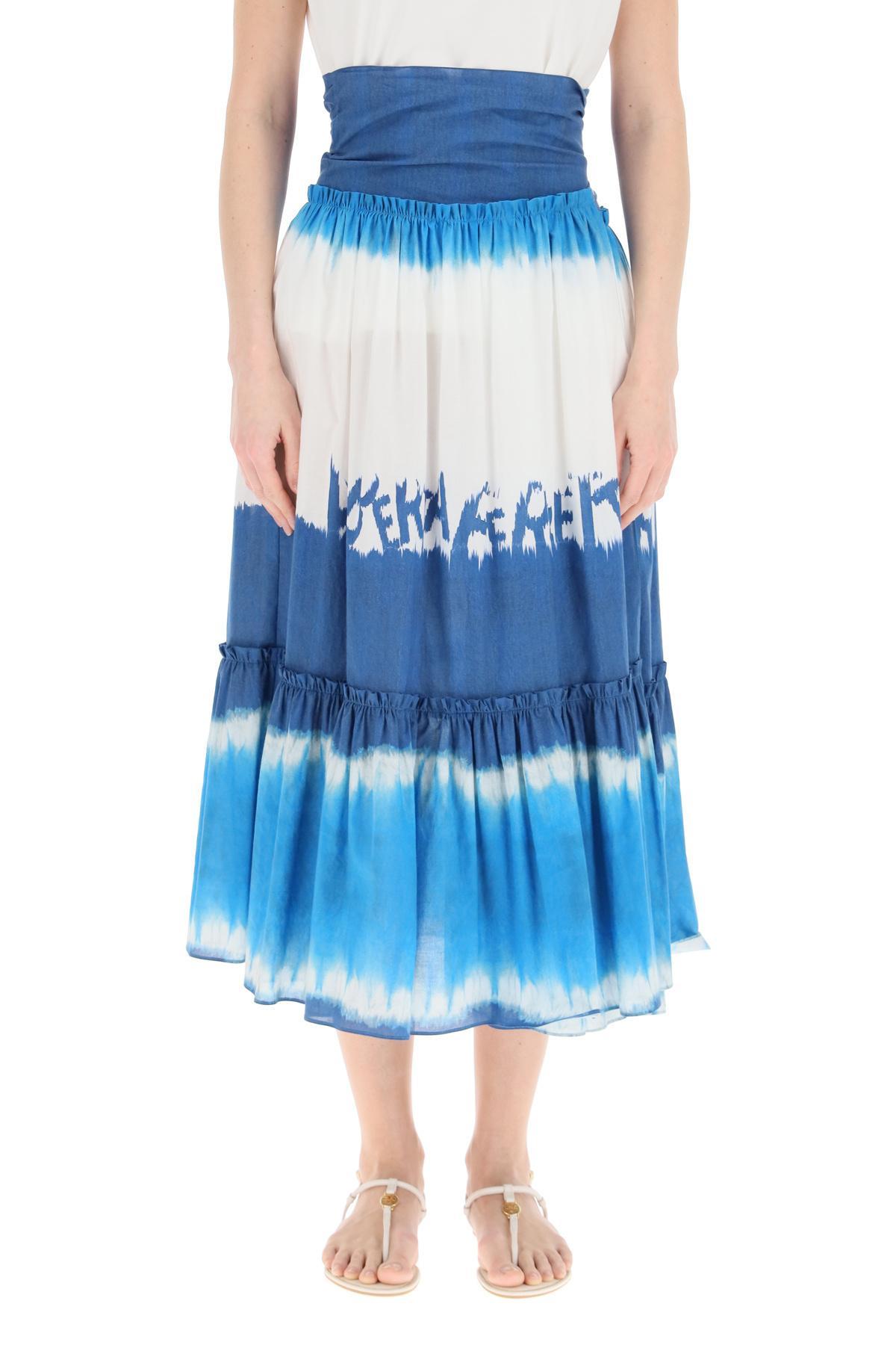 ALBERTA FERRETTI Tie-dye Midi Skirt In Blue Product Image