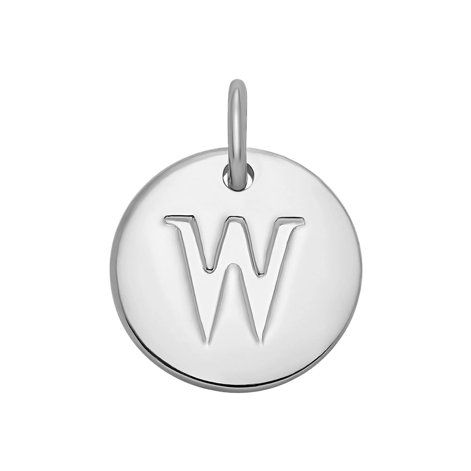 PRIMROSE Sterling Silver Letter Disc Charm, Women's, Sterling Silver N Product Image