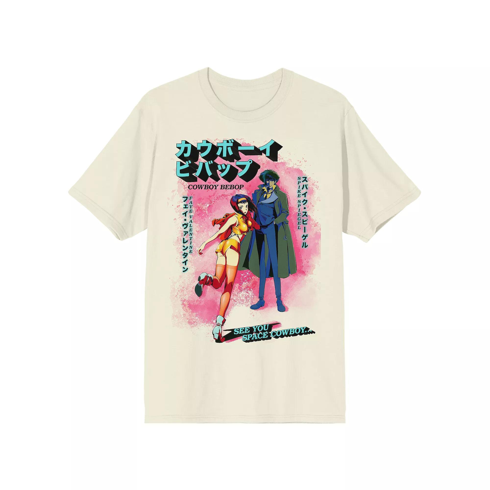 Mens Cowboy Bebop Faye and Spike Graphic Tee Beige Product Image