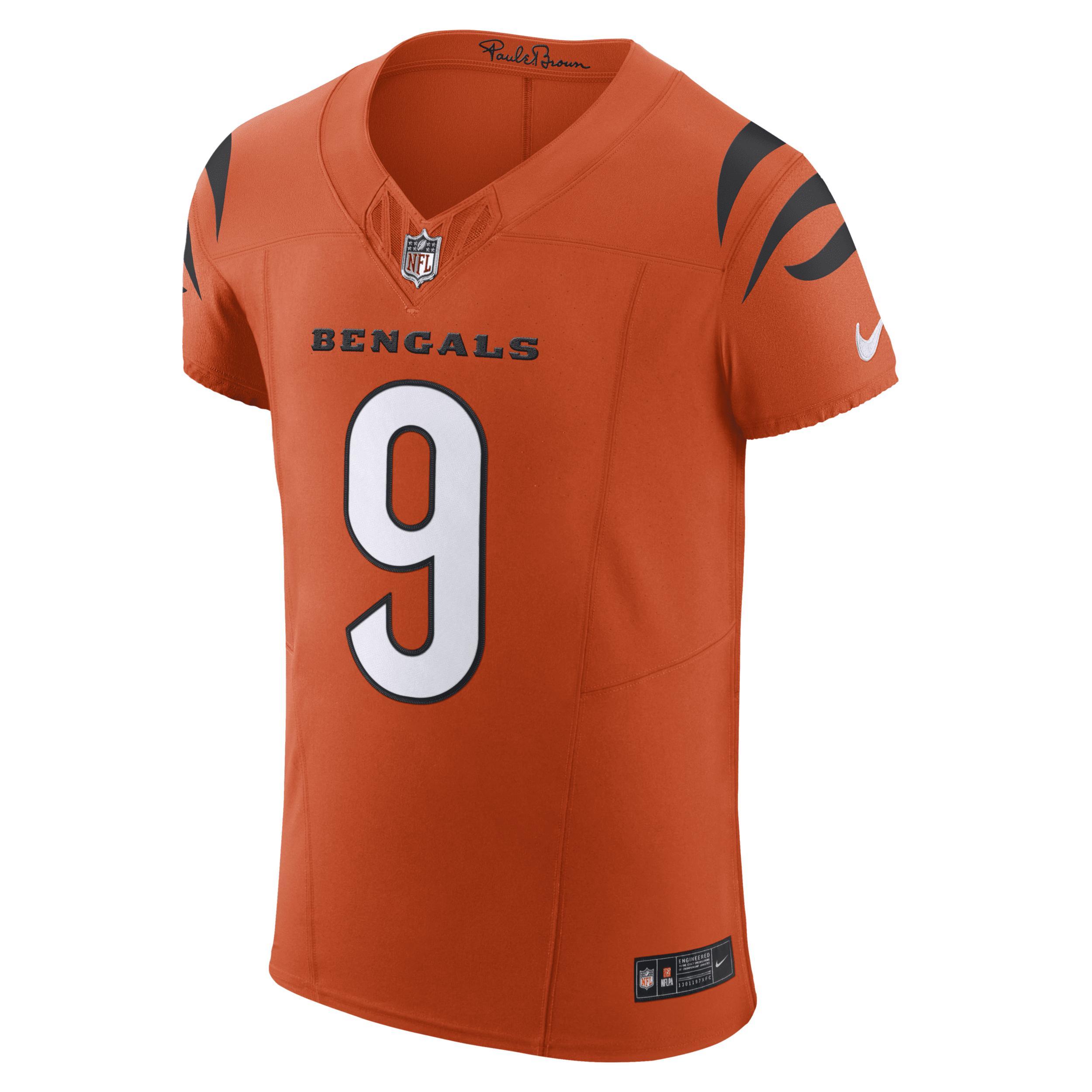 Men's Nike Joe Burrow Orange Cincinnati Bengals Vapor F.U.S.E. Elite Jersey, Size: 60 Product Image