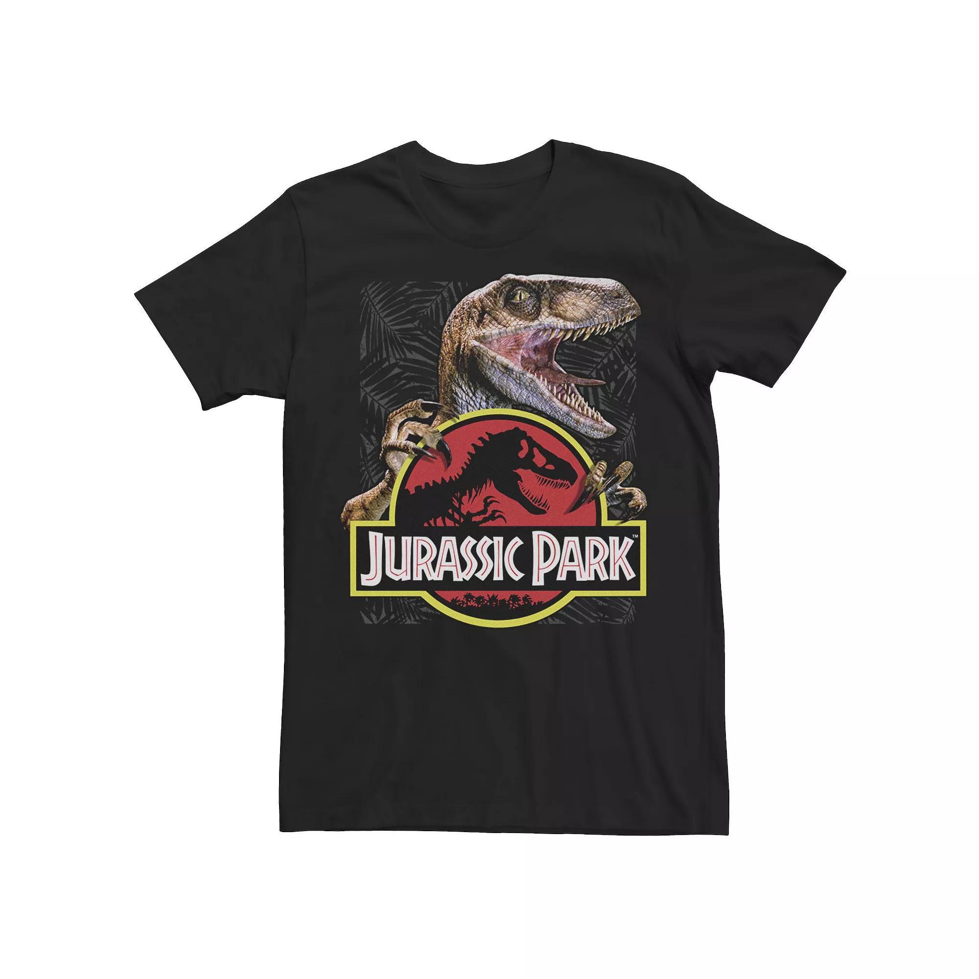 Men's Jurassic Park Raptor Holding Colored Logo Tee, Size: Medium, Kelly Product Image