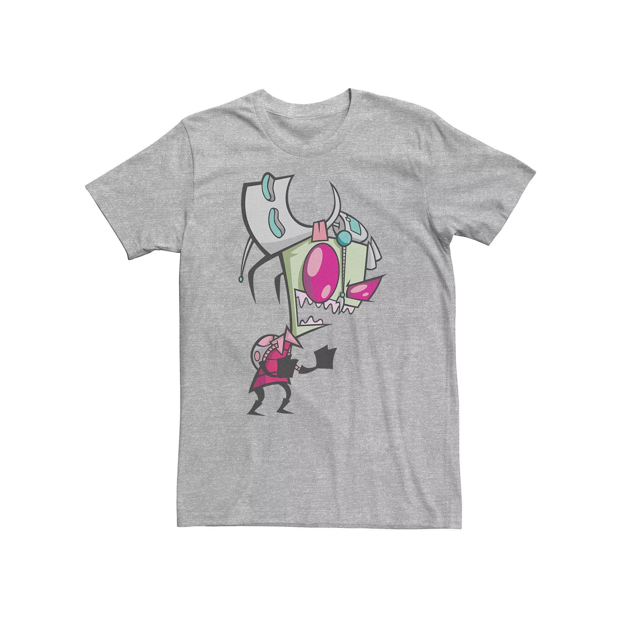 Big & Tall Nickelodeon Invader Zim Menacing Laugh Tired Gir Portrait Tee, Men's, Size: 4XL, Athletic Grey Product Image