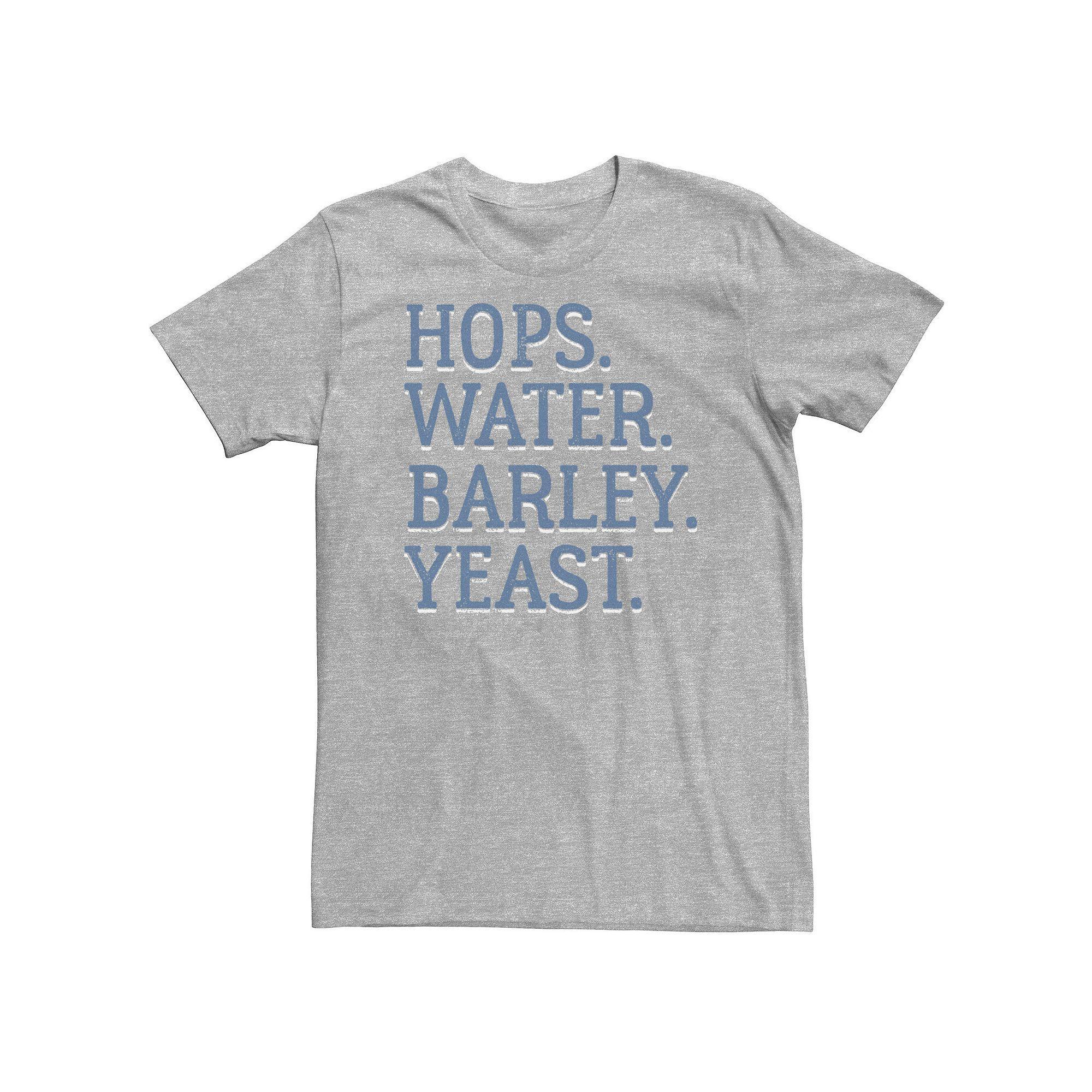 Big & Tall Drinking "Hops Water Barley Yeast" Tee, Men's, Size: XXL Tall, Athletic Grey Product Image