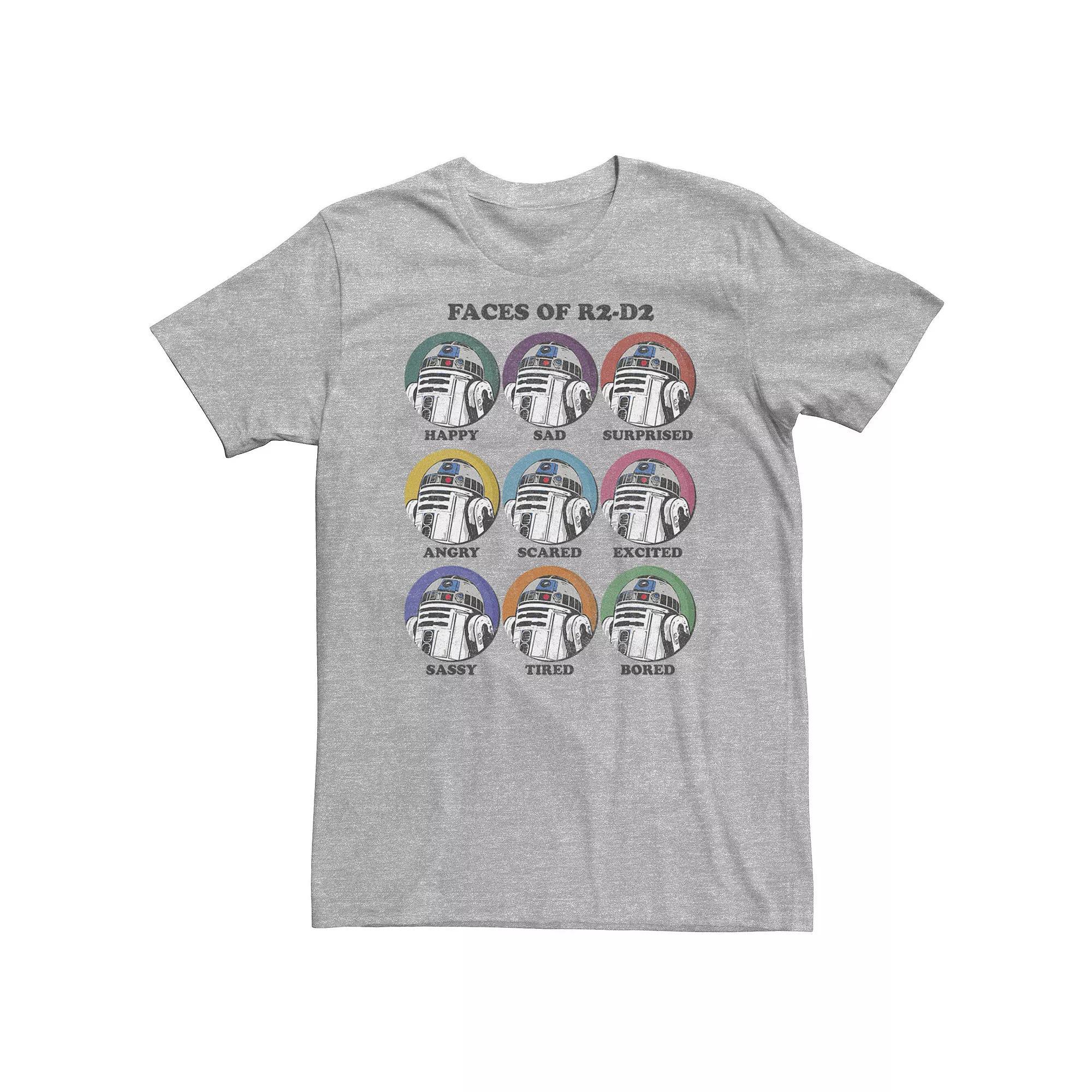 Big & Tall Star Wars Faces Of R2-D2 Tee, Men's, Size: 4XLT, Athletic Grey Product Image