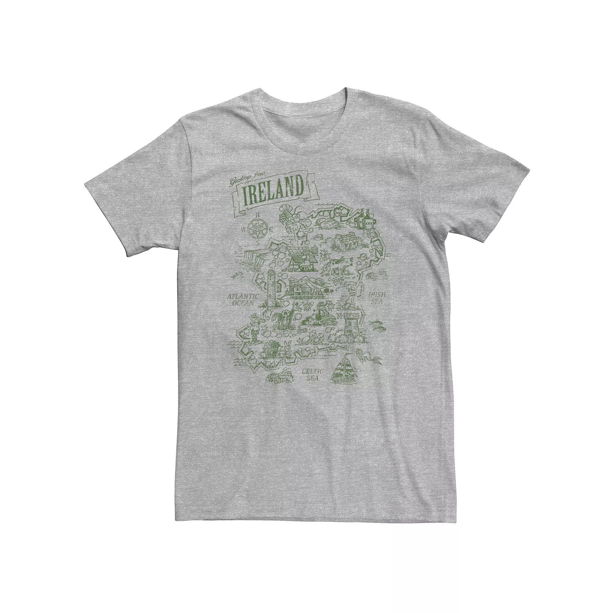 Big & Tall Greetings From Ireland Tee, Men's, Size: XXL Tall, Athletic Grey Product Image