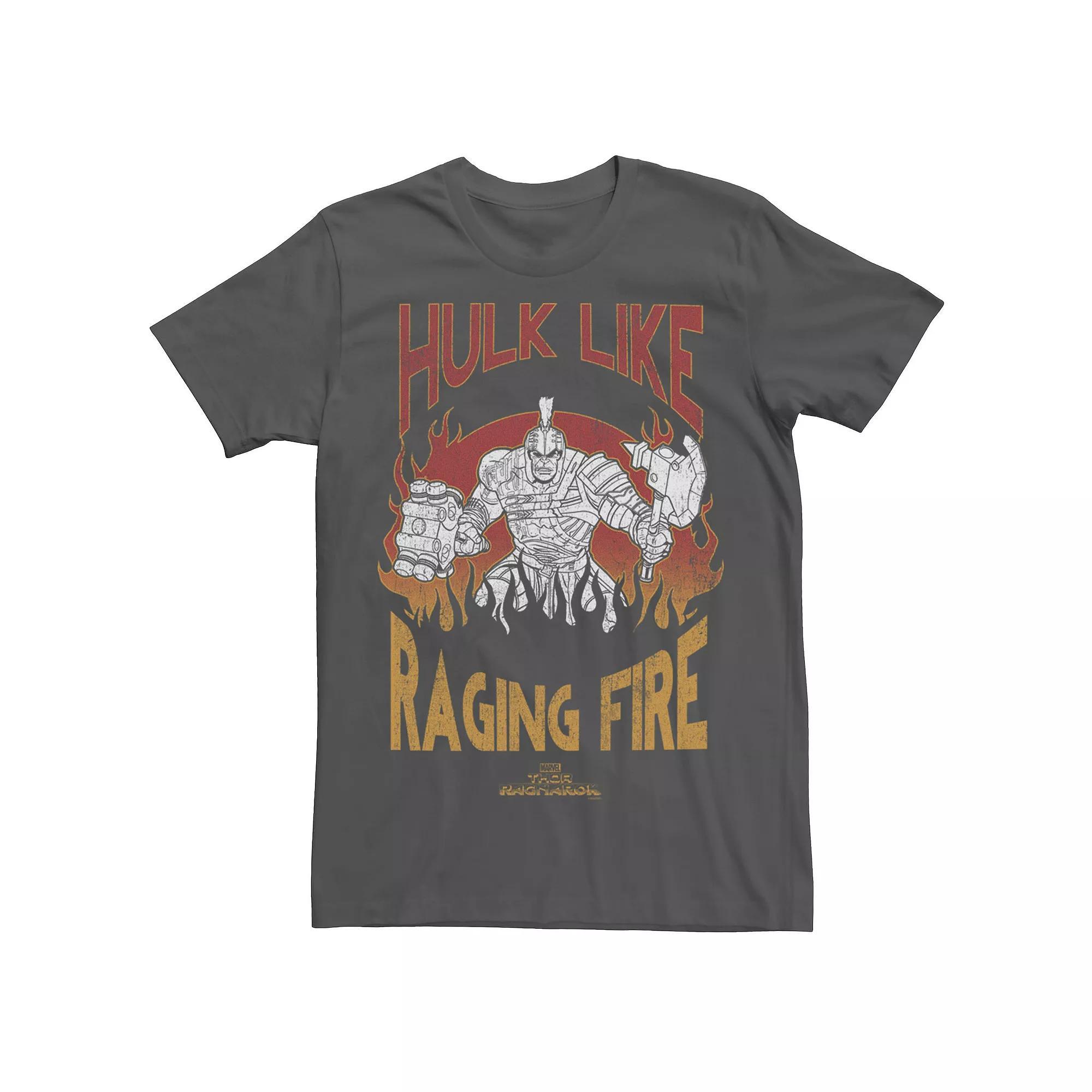 Men's Marvel Thor Ragnarok Hulk Raging Fire Vintage Graphic Tee, Size: Small, Grey Product Image