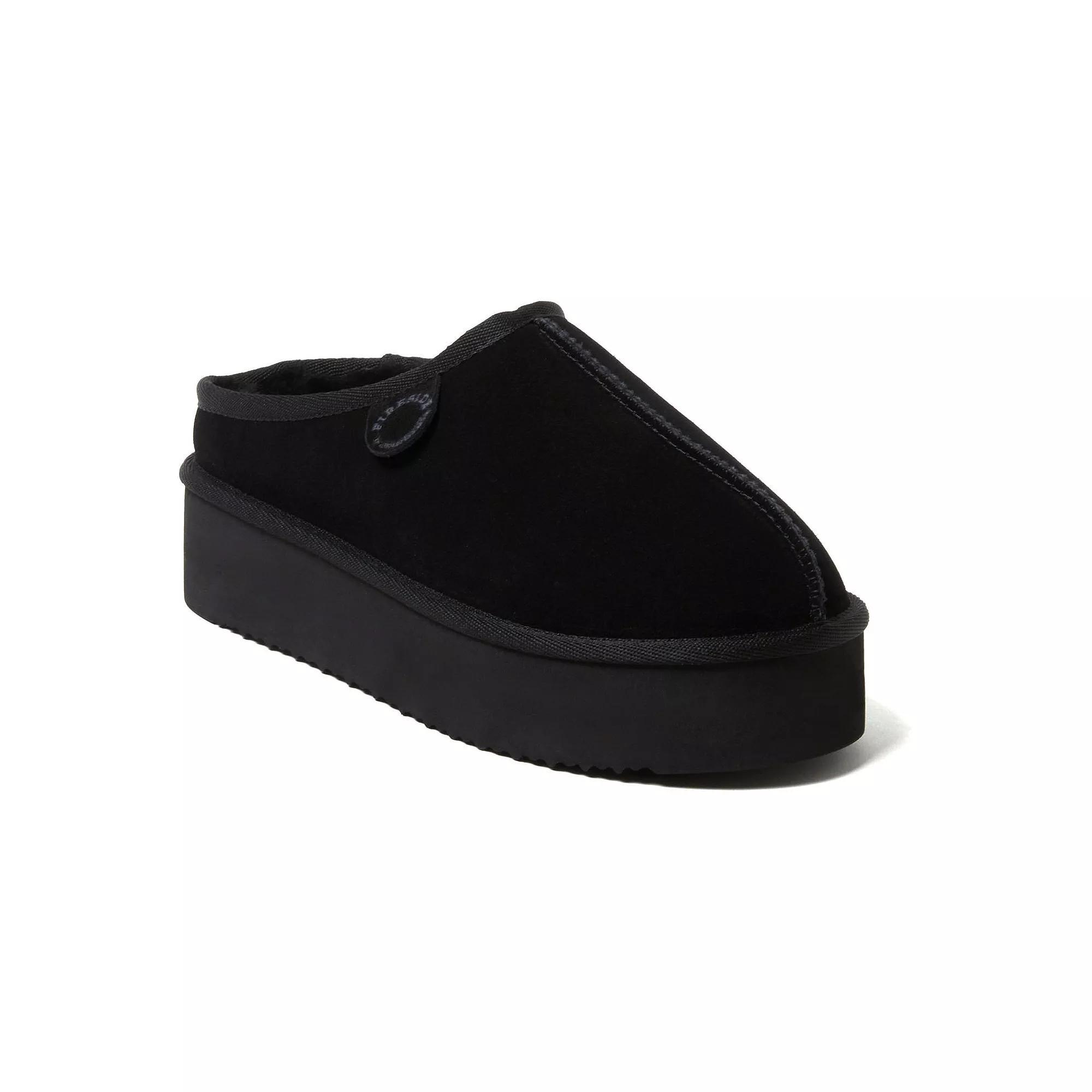 Fireside by Dearfoams Queenstown Women's Platform Clog Slippers, Size: 7, Black Product Image