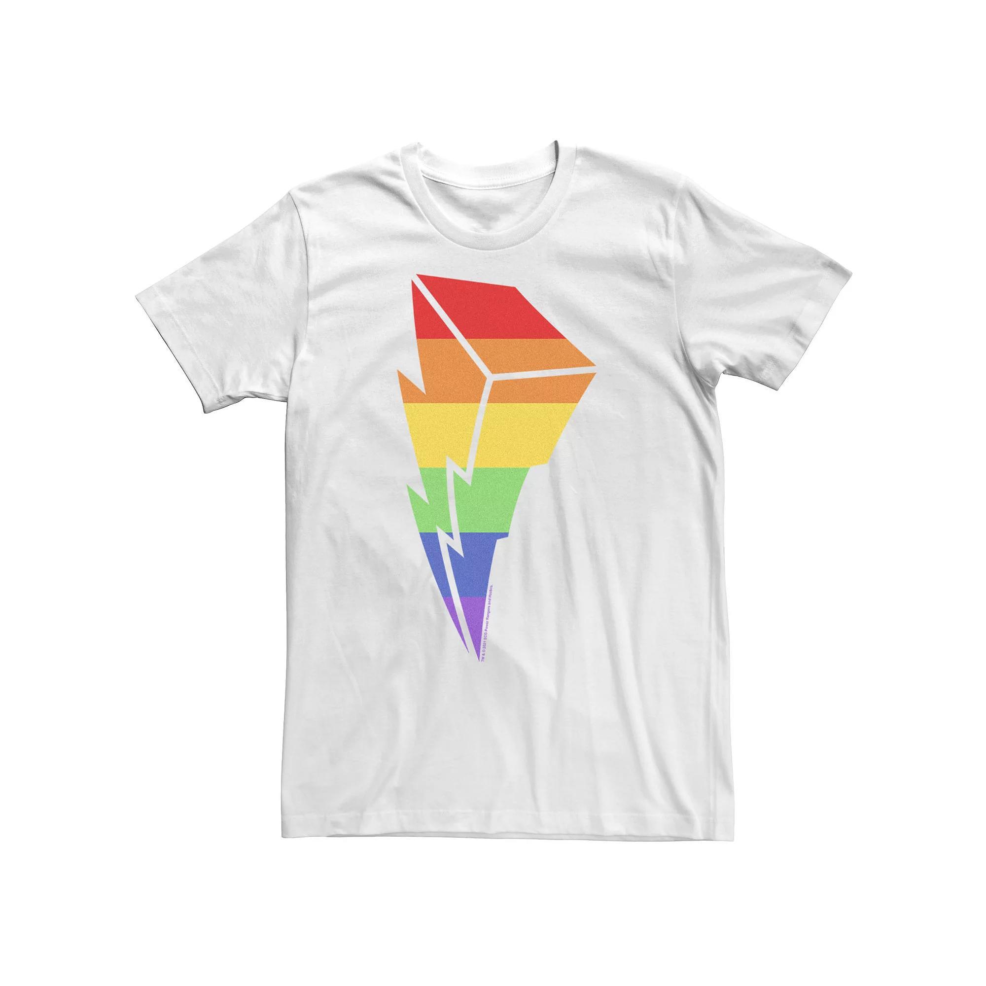 Big & Tall Power Rangers Pride Bolt Rainbow Tee, Mens Product Image