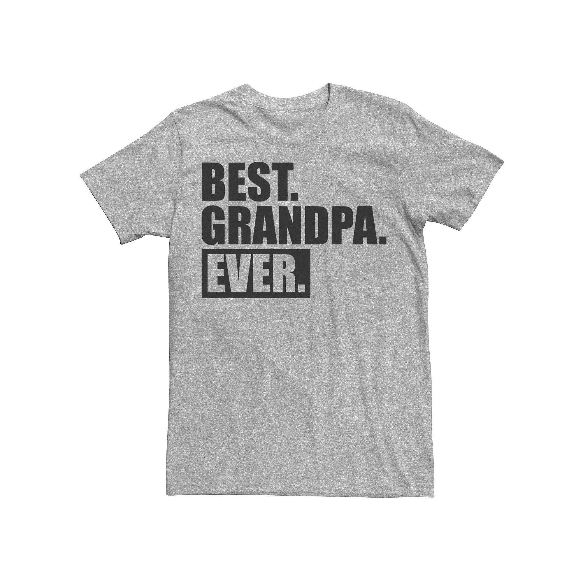Mens Best Grandpa Ever Bold Text Graphic Tee Athletic Grey Product Image