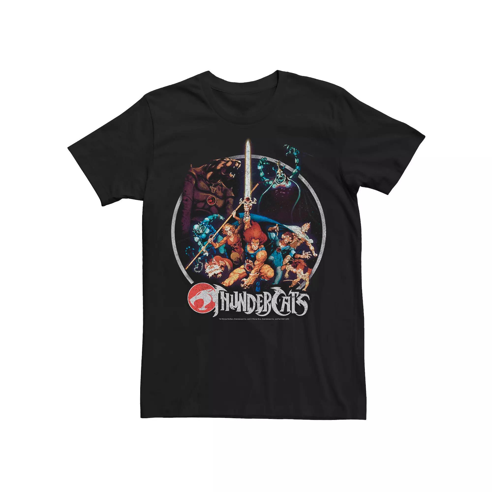Men's ThunderCats Group Shot Vintage Circle Tee, Size: XXL, Black Product Image