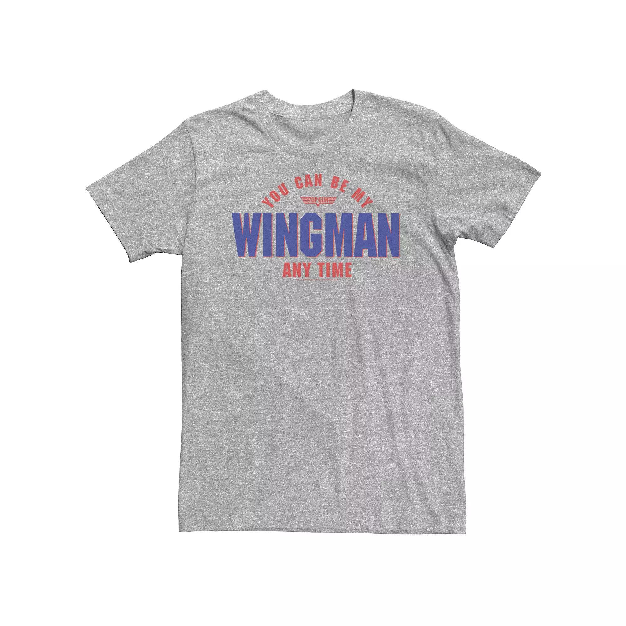 Big & Tall Top Gun "You Can Be My Wingman Any Time" Graphic Tee, Men's, Size: 4XLT, Athletic Grey Product Image