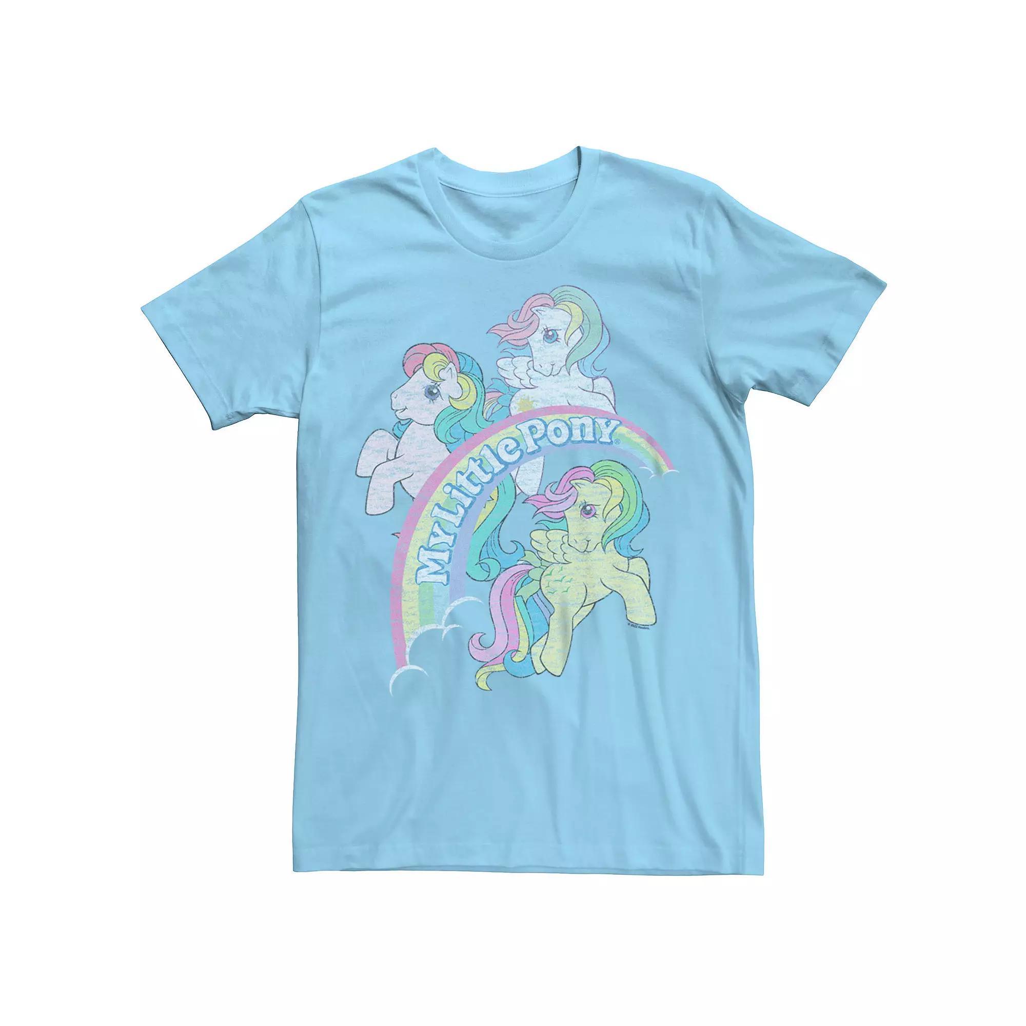 Men's My Little Pony Vintage Rainbow Tee, Size: Large, Light Blue Product Image