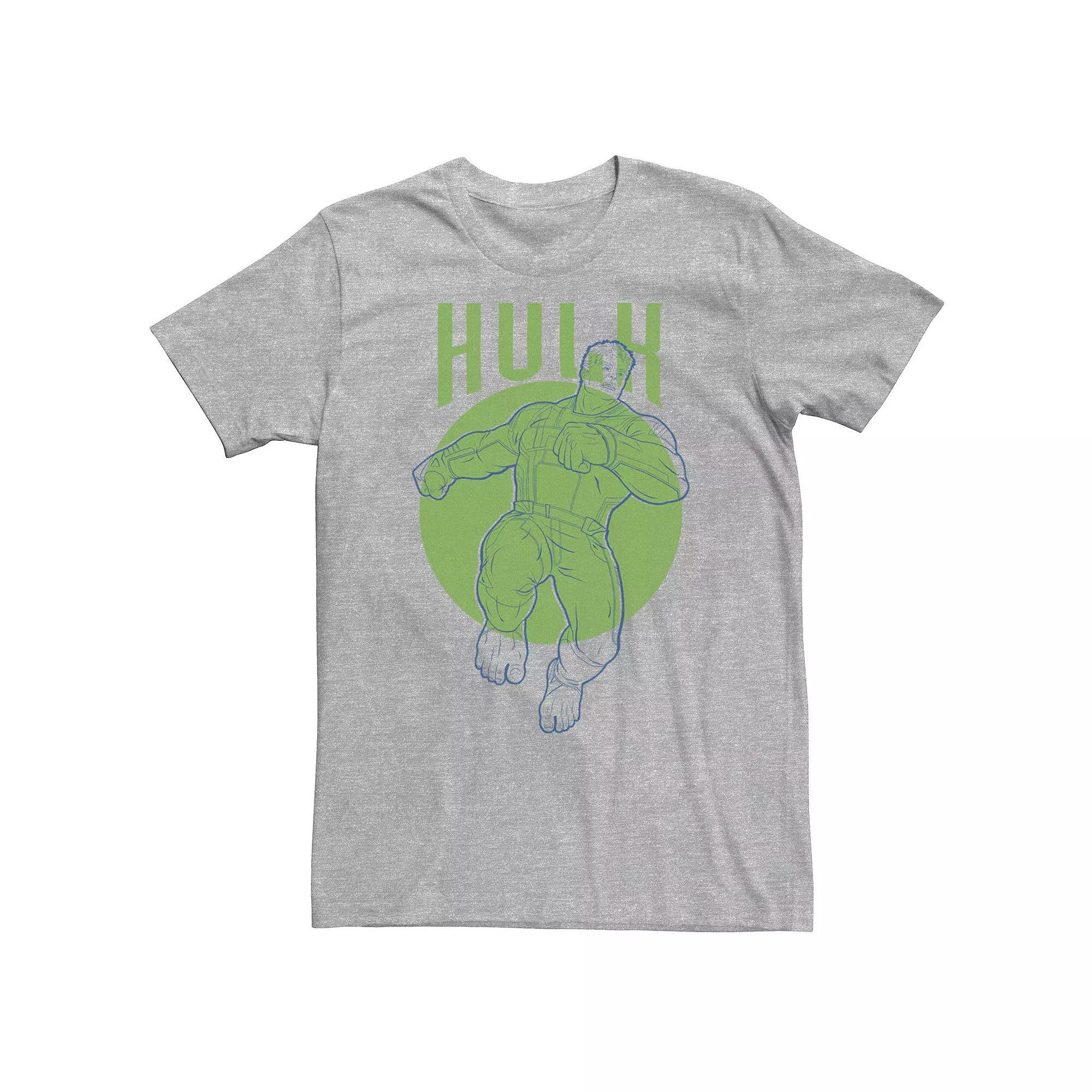 Big & Tall Marvel Avengers Endgame Hulk Outline Poster Tee, Men's, Size: 4XL, Athletic Grey Product Image
