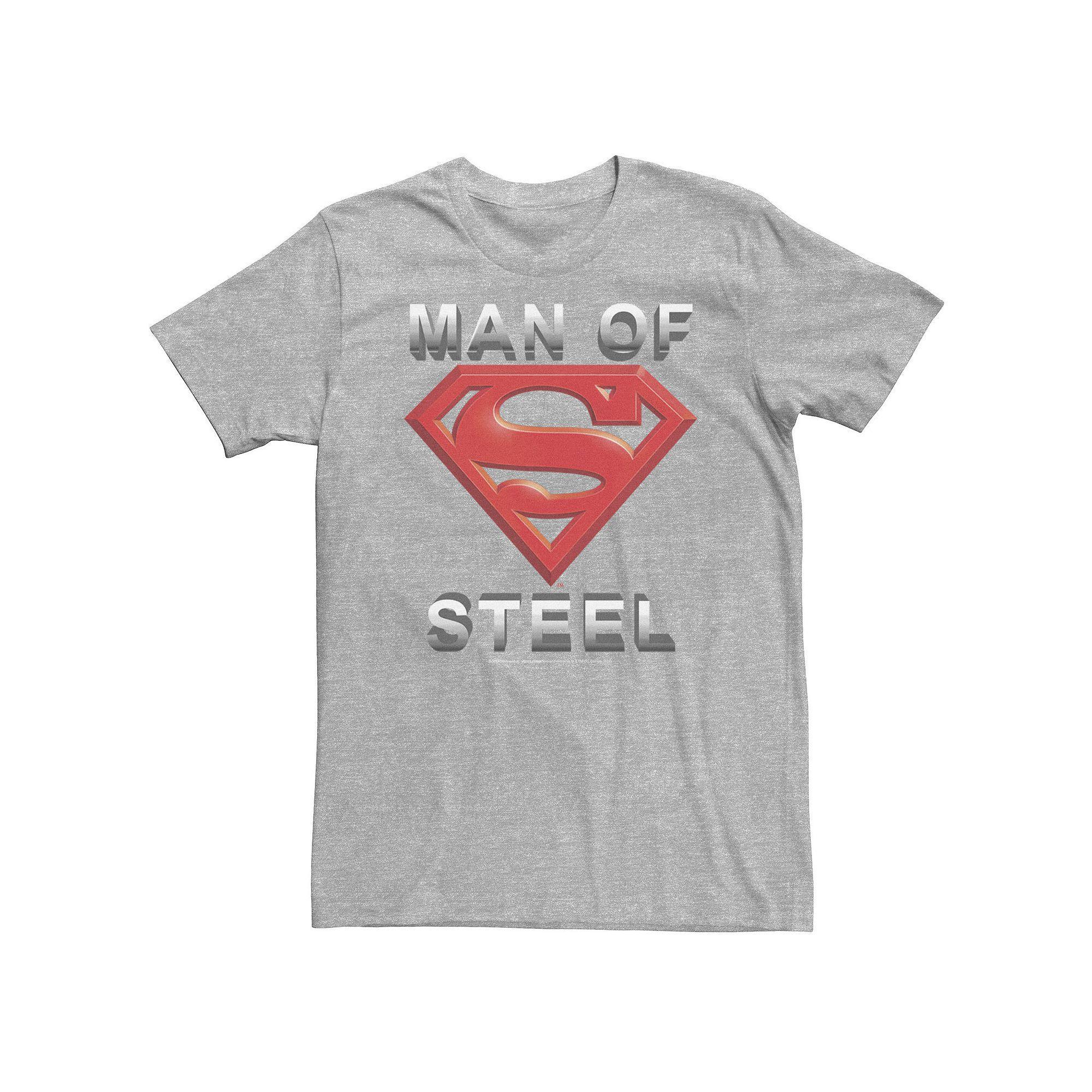 Big & Tall DC Comics Superman Man Of Steel 3D Logo Tee, Men's, Size: 3XL, Athletic Grey Product Image