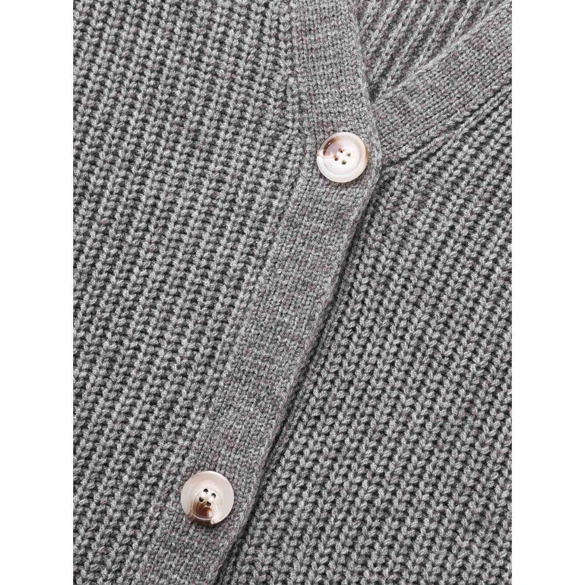 Plus Size Supersoft Ribbed Drop Shoulder Wool Cardigan Mediumgray Women Casual Loose Long Sleeve Everyday Cardigans BloomChic 10/M Product Image