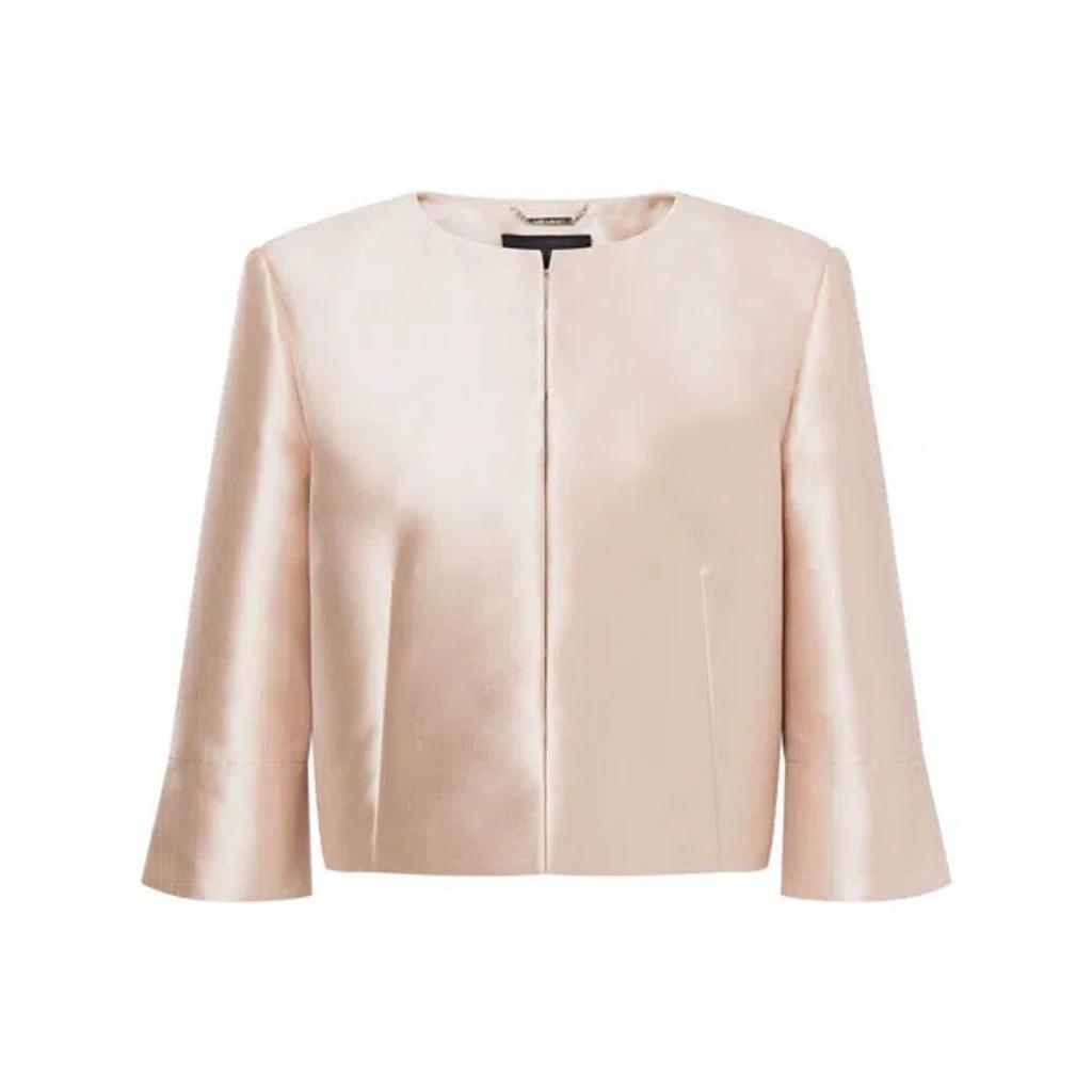 ALBERTA FERRETTI Satin Jacket In Beige Product Image