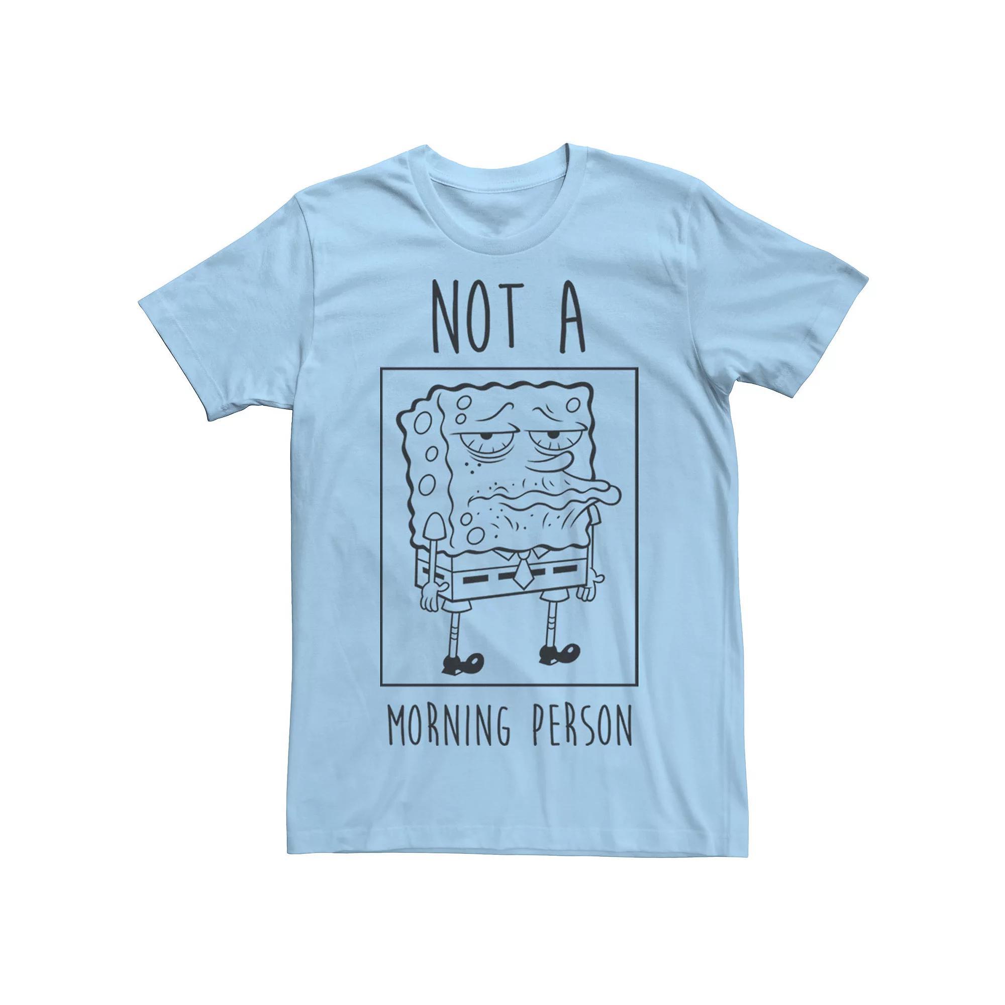 Men's Spongebob Not A Morning Person Outline Portrait Panel Tee, Size: XL, White Product Image