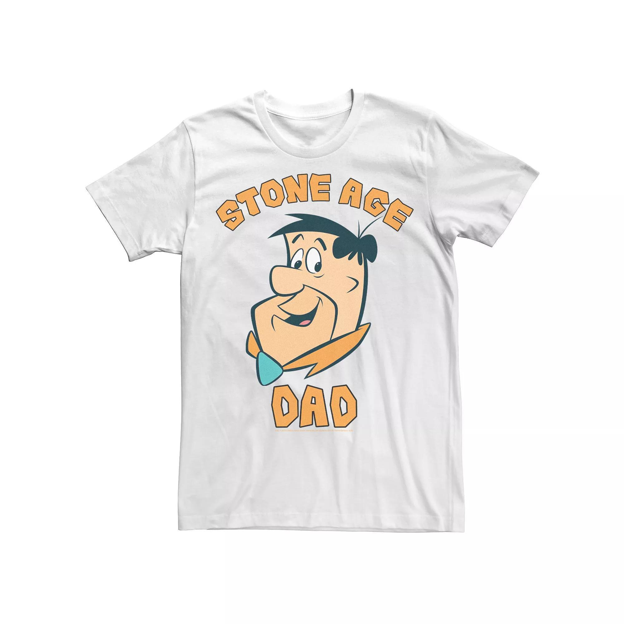 Men's Flinstones Stone age Dad Father Text Tee, Size: XL, White Product Image