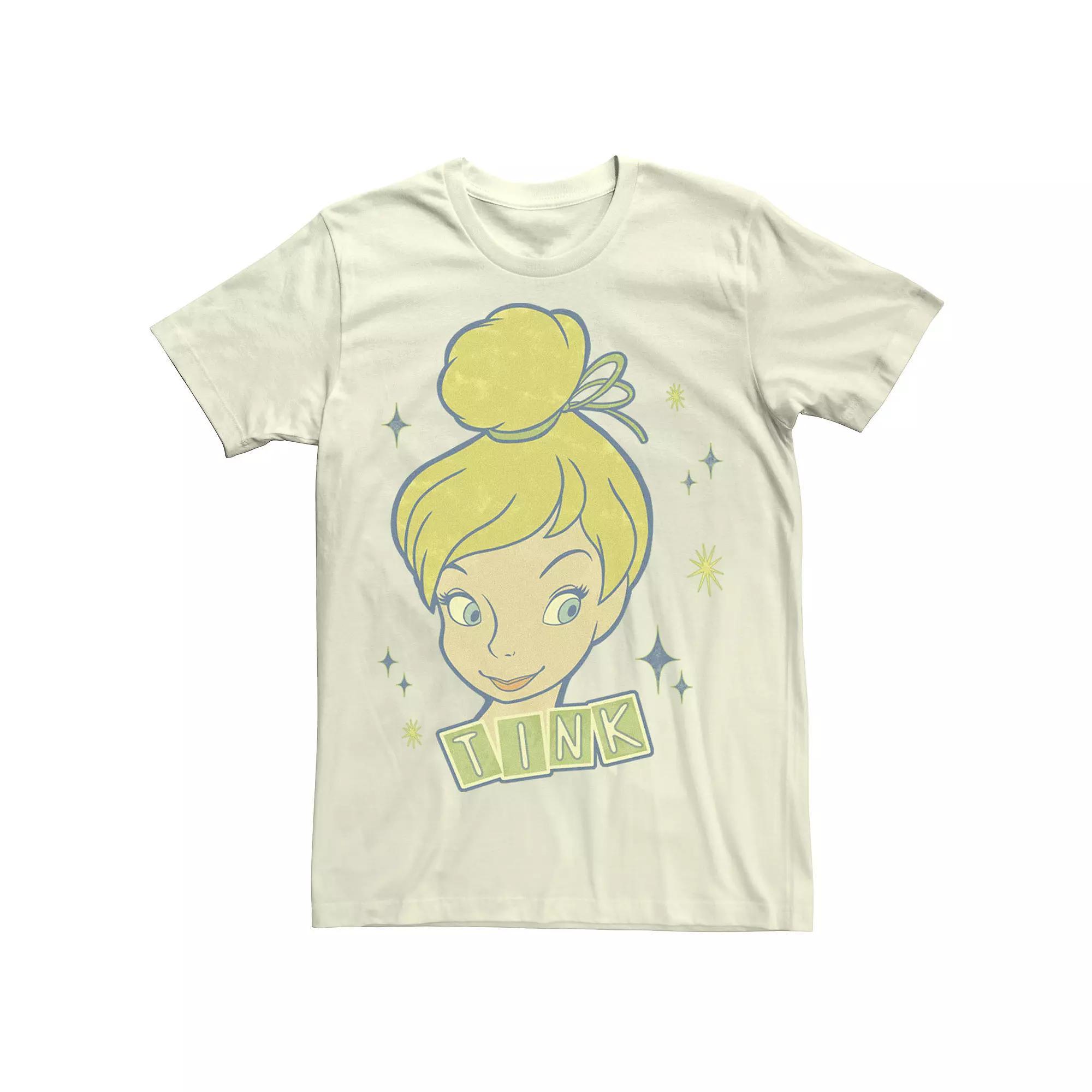 Disney's Peter Pan Tinkerbell Vintage Portrait Men's Tee, Size: Medium, Natural Product Image
