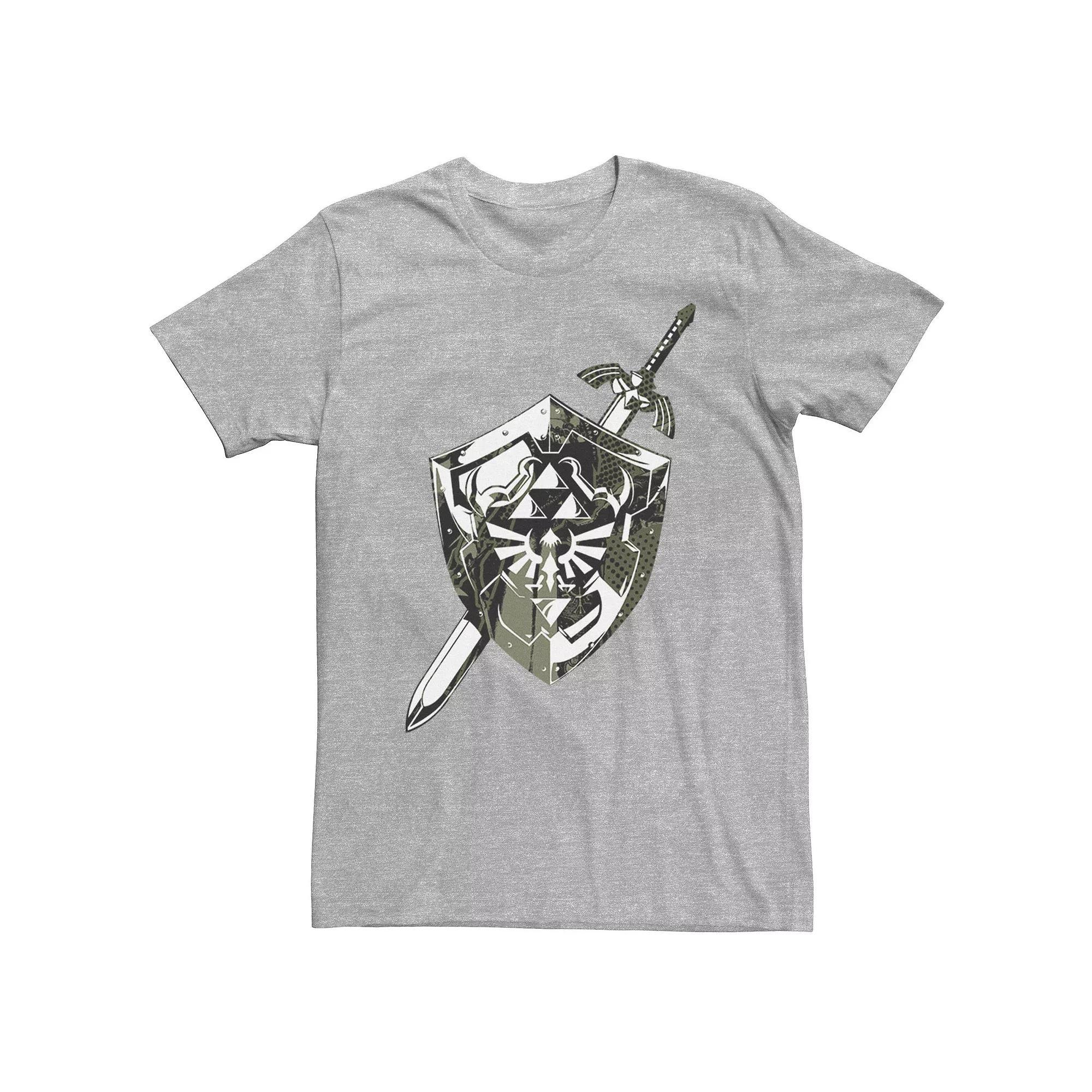 Big & Tall Nintendo Zelda Hylian Shield & Sword Collage Tee, Men's, Size: 3XL Tall, Athletic Grey Product Image