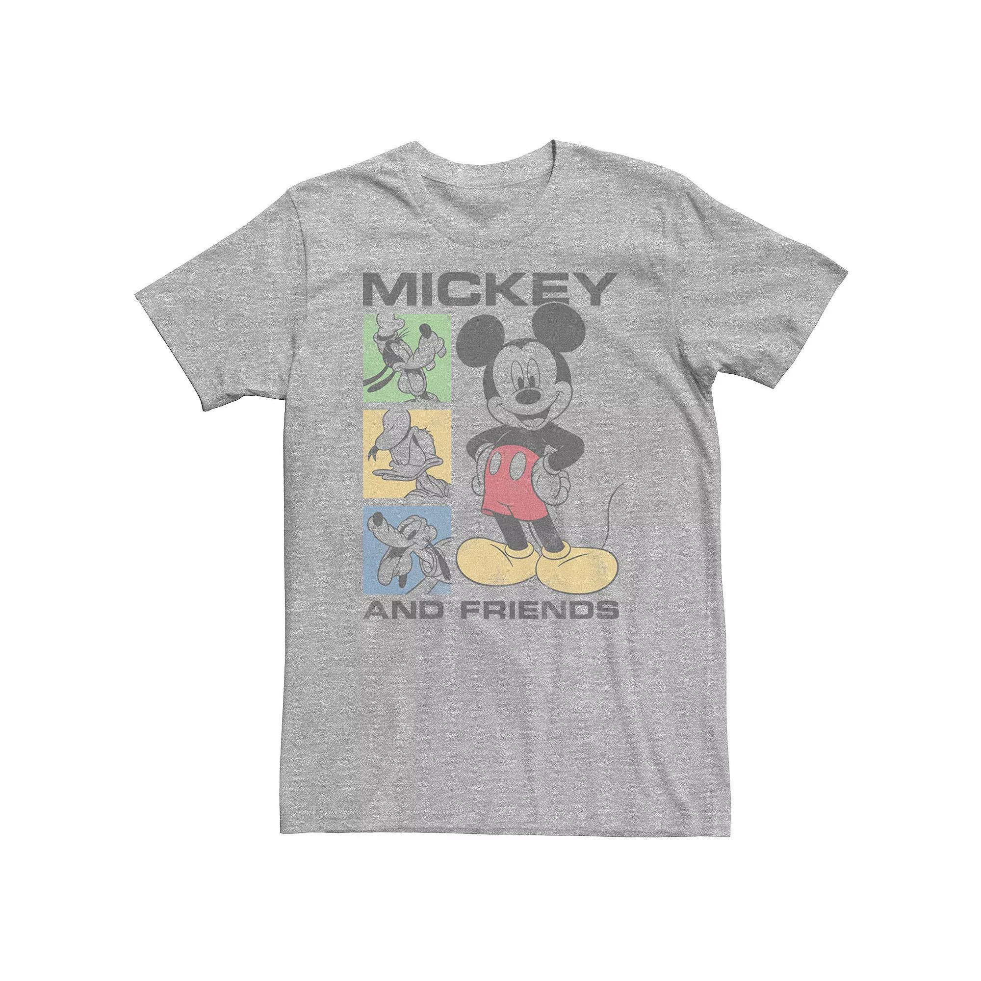 Big & Tall Disney Mickey Box Seats Tee, Men's, Size: 3XL Tall, Athletic Grey Product Image