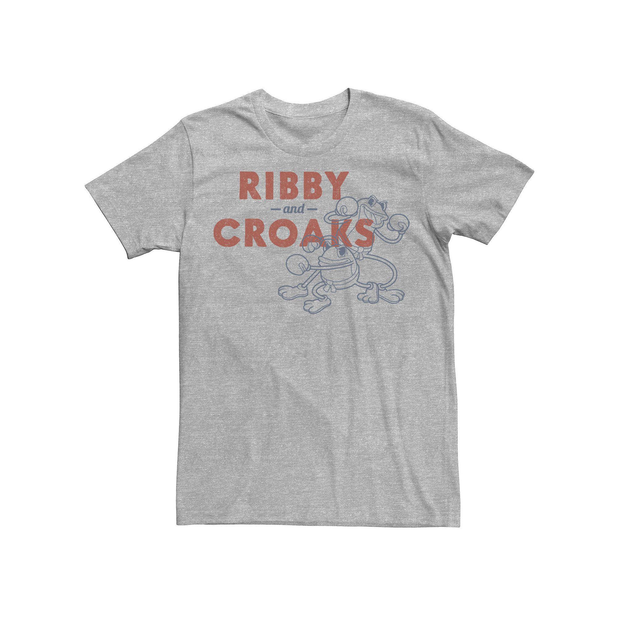 Men's Cuphead Ribby And Croaks Outline Graphic Tee, Size: XL, Athletic Grey Product Image