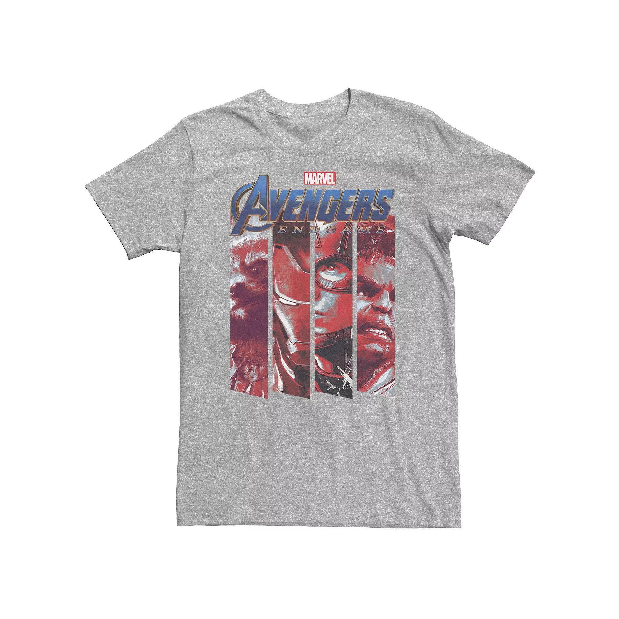 Big & Tall Marvel Avengers Endgame Red Tint Panels Tee, Men's, Size: 4XL, Athletic Grey Product Image