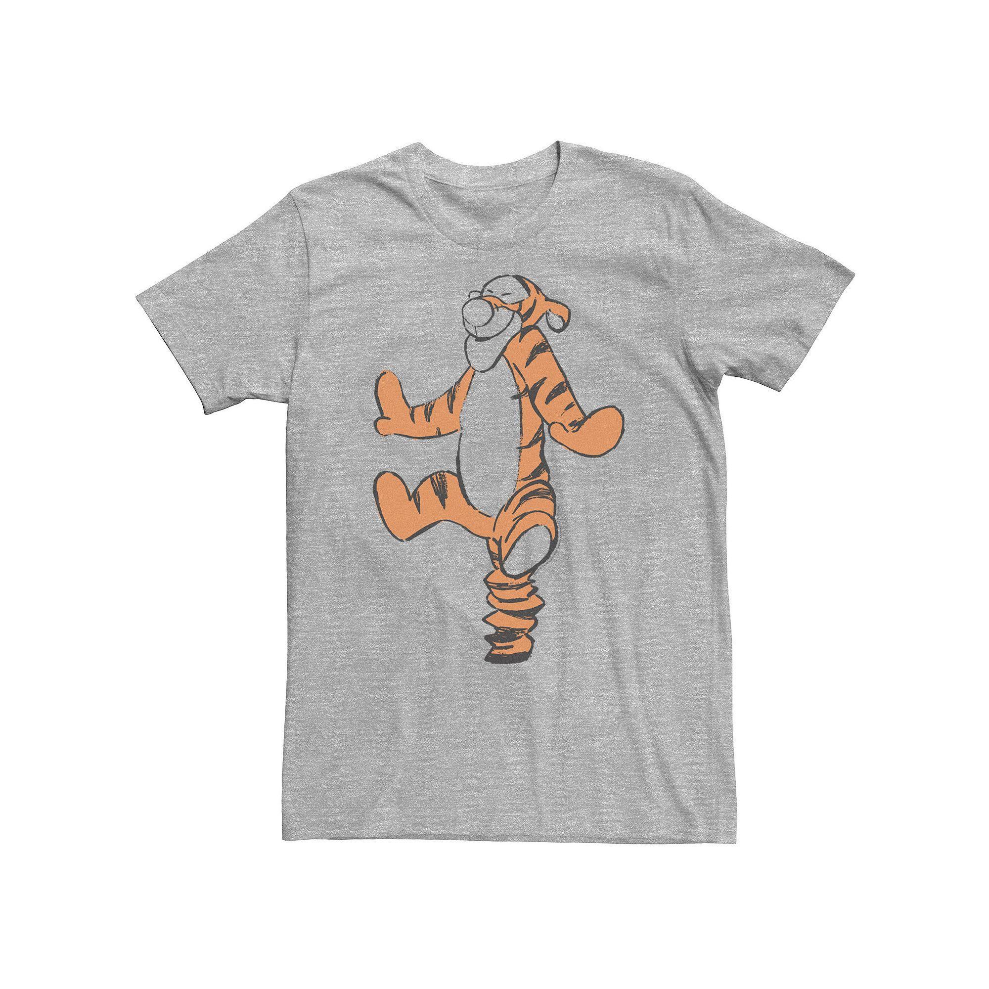 Big & Tall Disney Winnie The Pooh Tigger Art Sketch Tee, Men's, Size: Large Tall, Athletic Grey Product Image