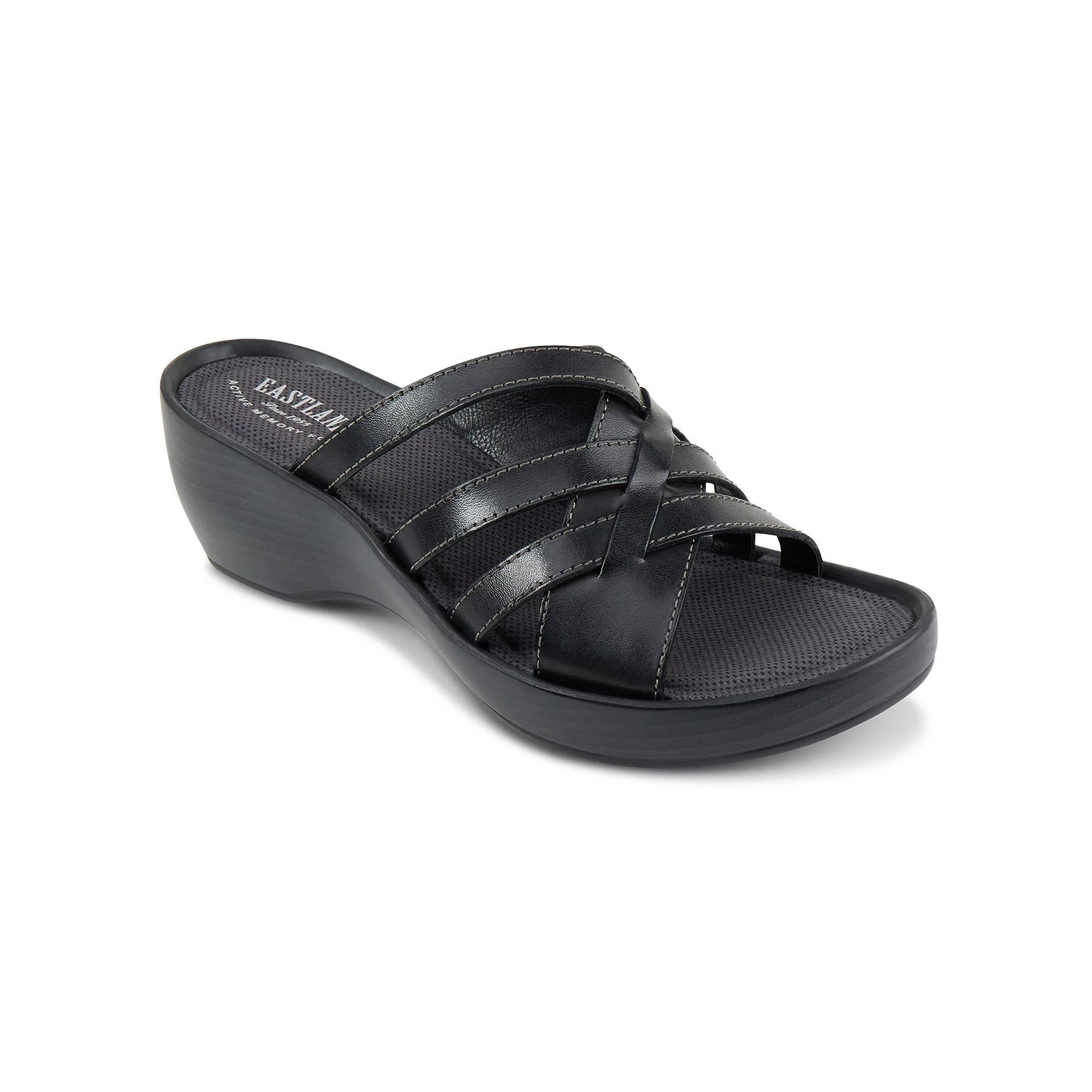 Eastland Poppy Womens Leather Slide Wedge Sandals Product Image