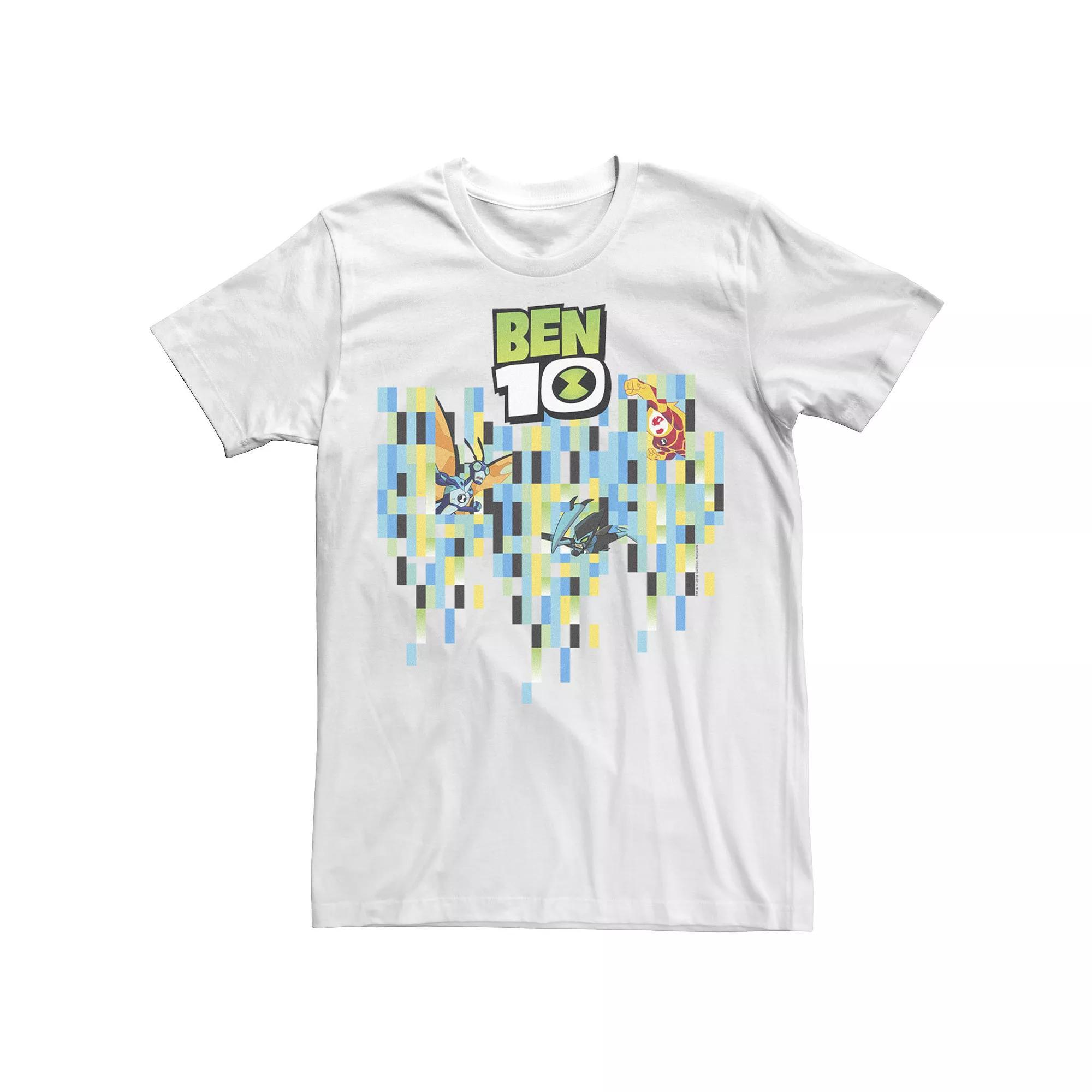 Men's Ben 10 Trio Pixel Portrait Panel Graphic Tee, Size: Medium, White Product Image