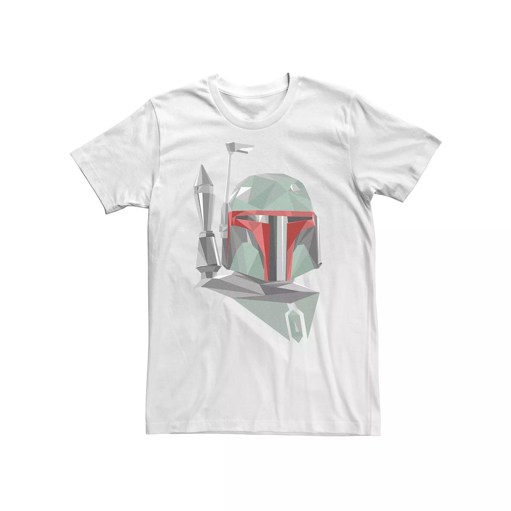 Big & Tall Star Wars Boba Fett Geometric Helmet Portrait Tee, Men's, Size: XL Tall, White Product Image