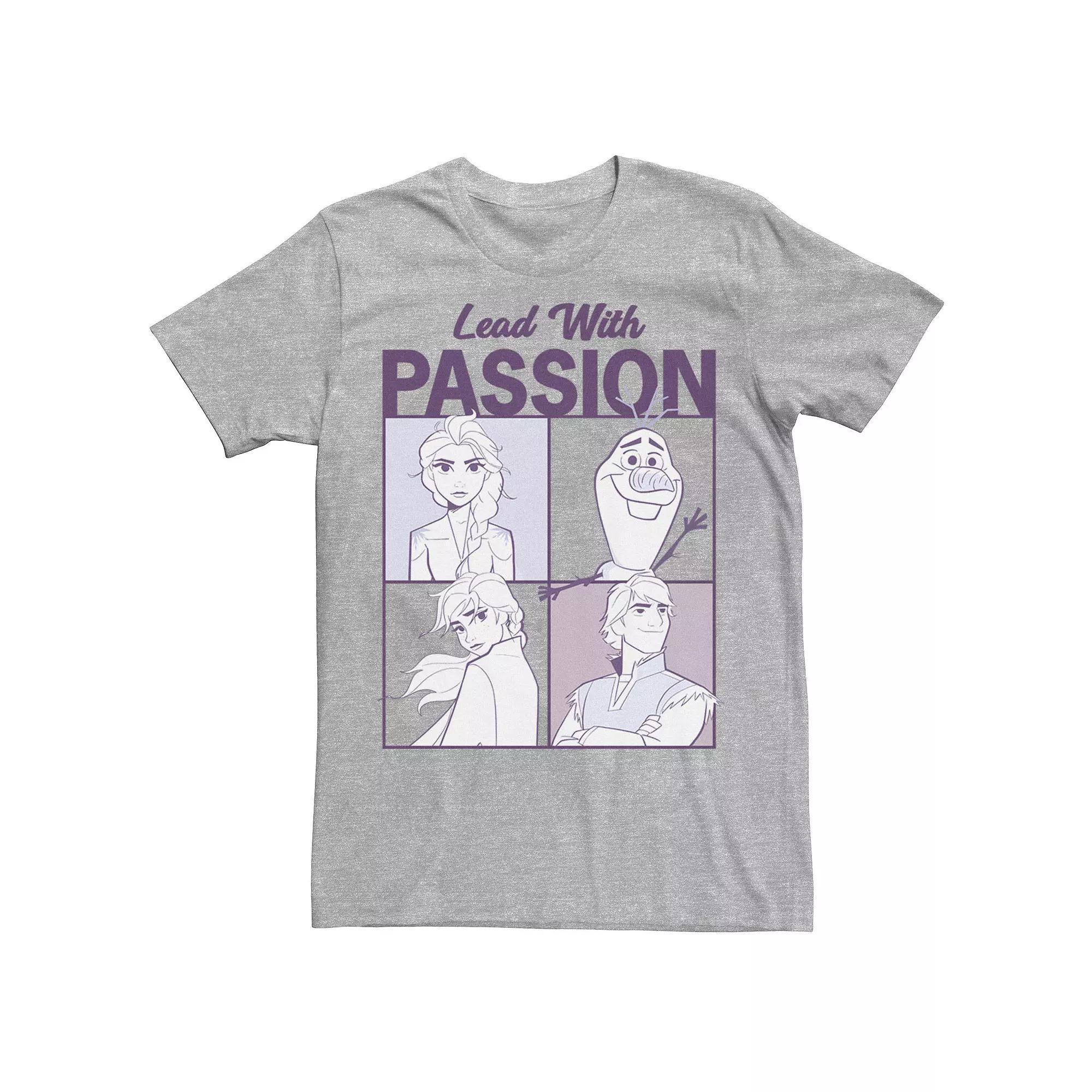 Disney's Frozen 2 Group Shot Lead With Passion Men's Tee, Size: Small, Athletic Grey Product Image