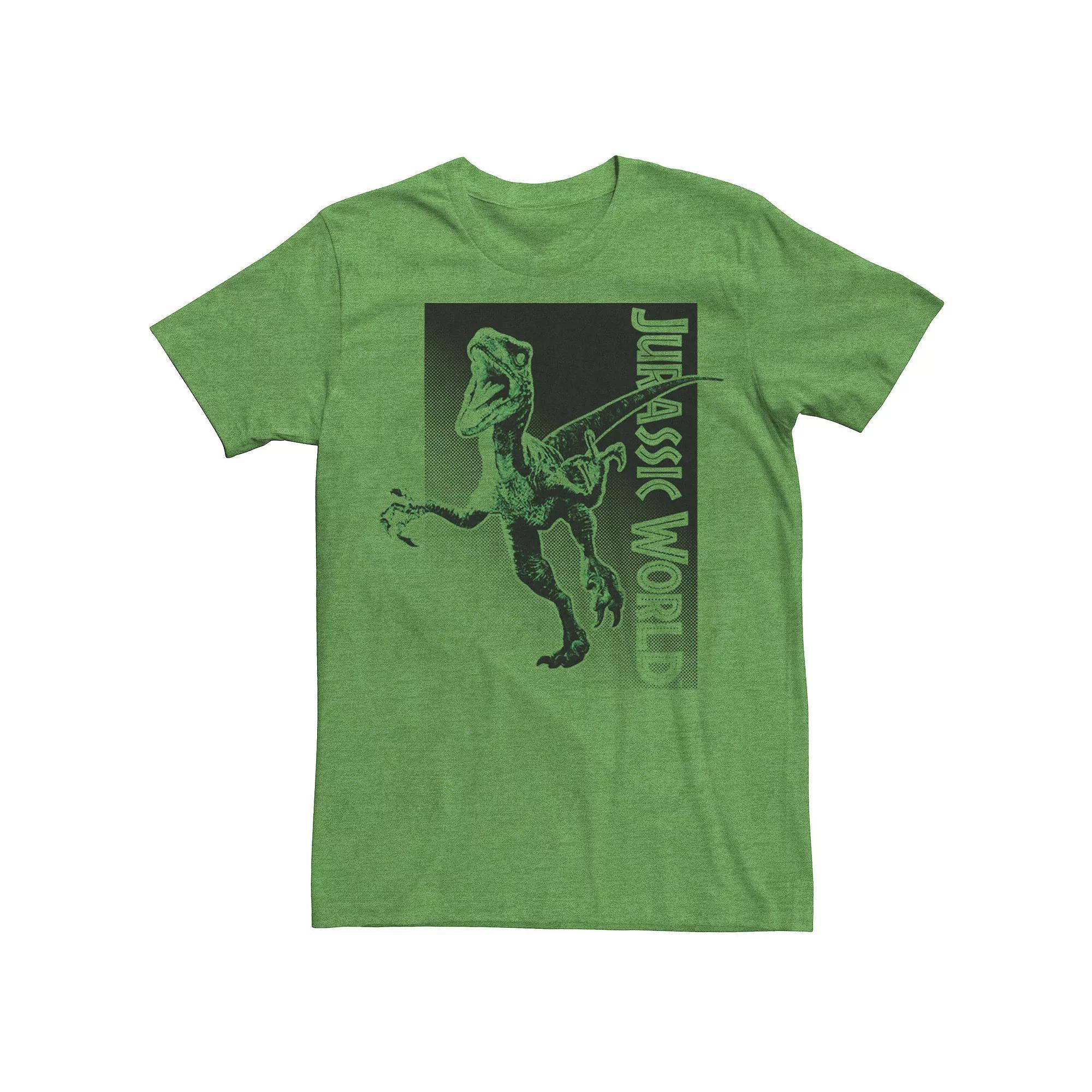 Men's Jurassic World Raptor Attack Halftone Tee, Size: Medium, Kelly Grey Product Image
