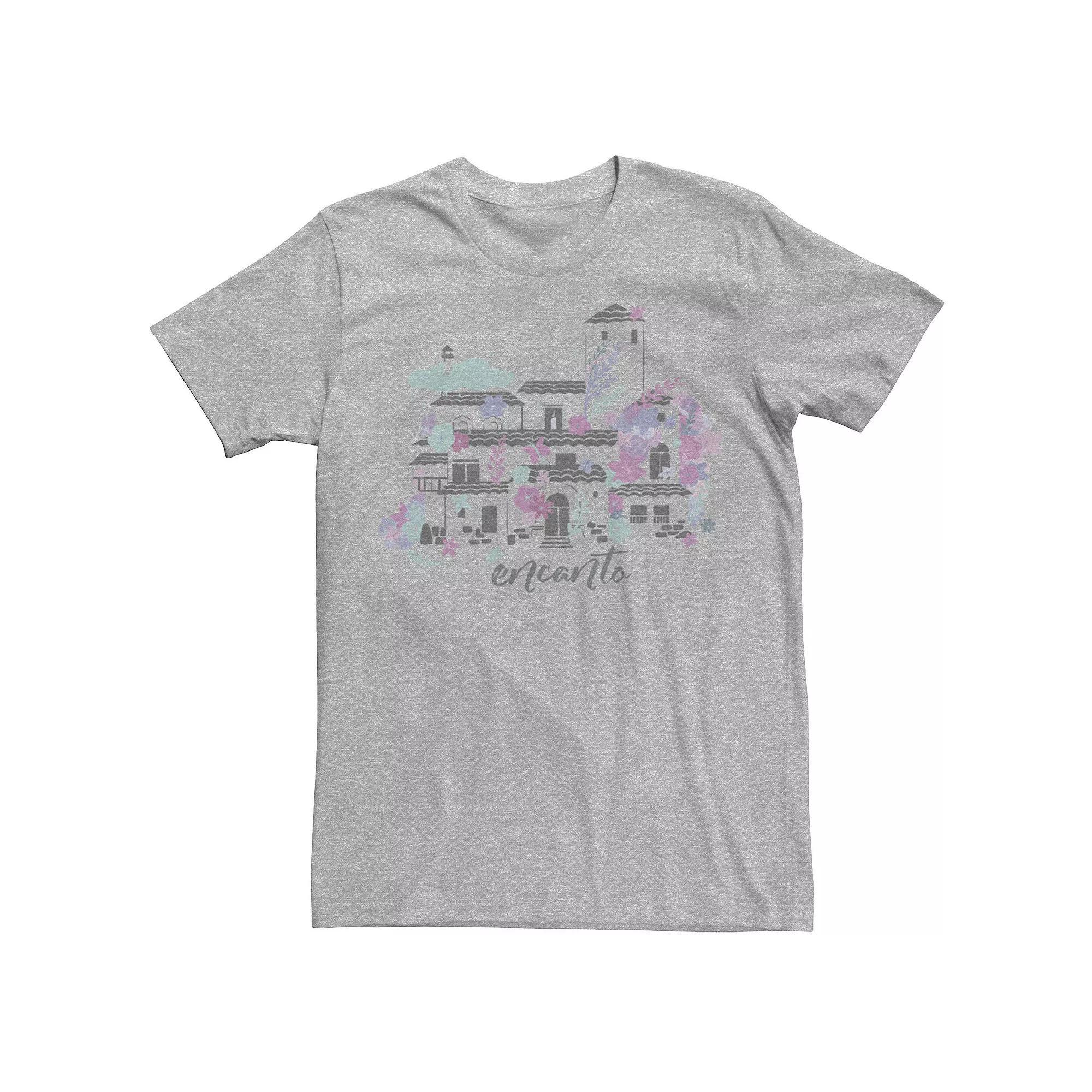 Disneys Encanto Mens Home Water Color Portrait Tee Athletic Grey Product Image