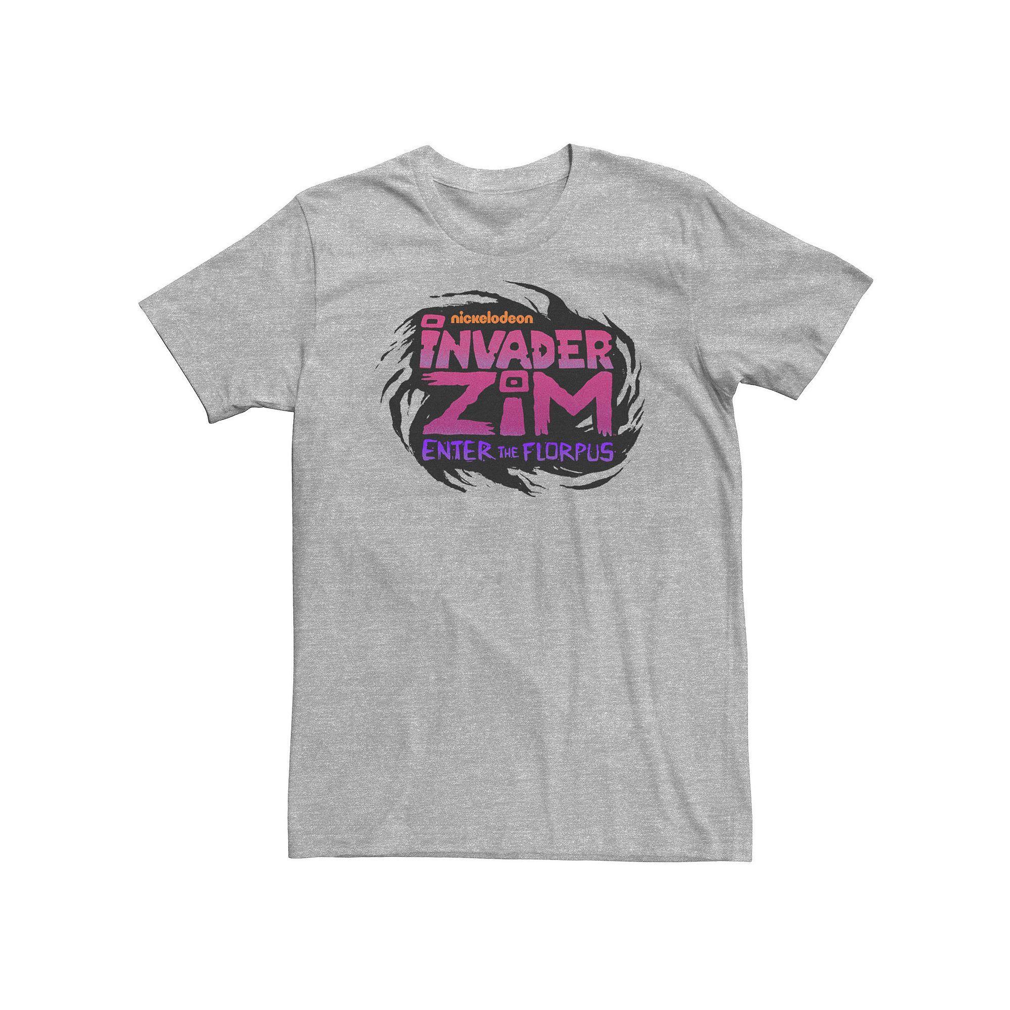 Big & Tall Nickelodeon Invader Zim Enter The Florpus Movie Logo Tee, Men's, Size: XXL Tall, Athletic Grey Product Image