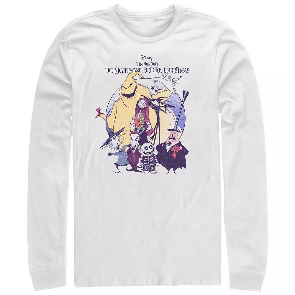 Disney's The Nightmare Before Christmas Scary Group Men's Long Sleeve Graphic Tee, Size: Medium, White Product Image